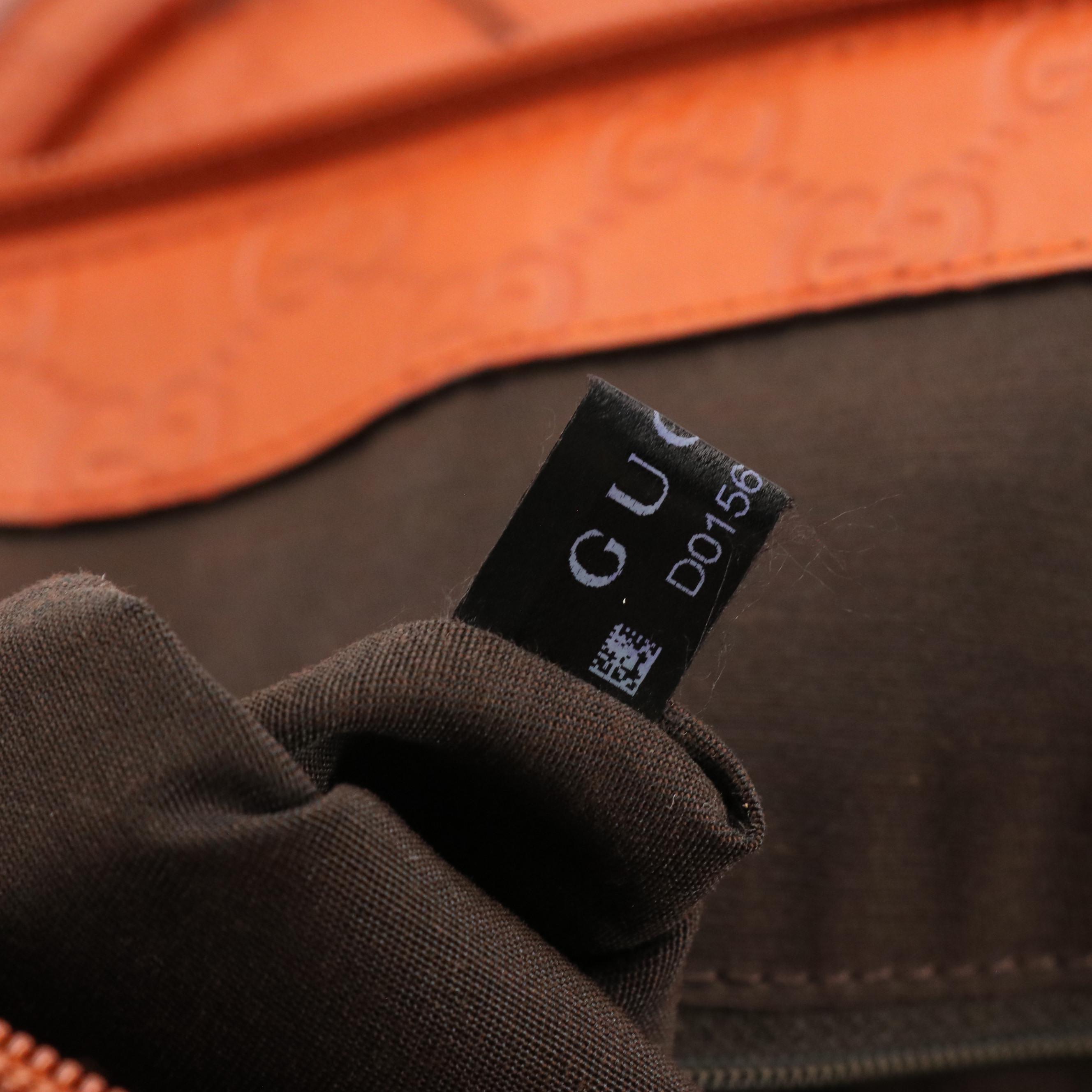 Gucci Large Two-Way Shoulder Bag in Burnt Orange Guccissima Leather