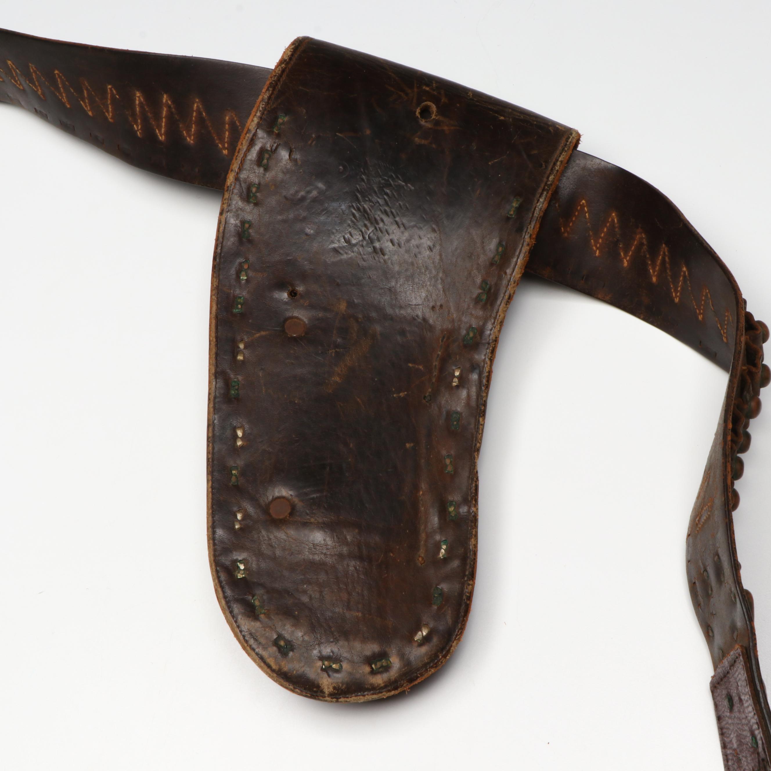 Studded Leather Holster and Cartridge Belt
