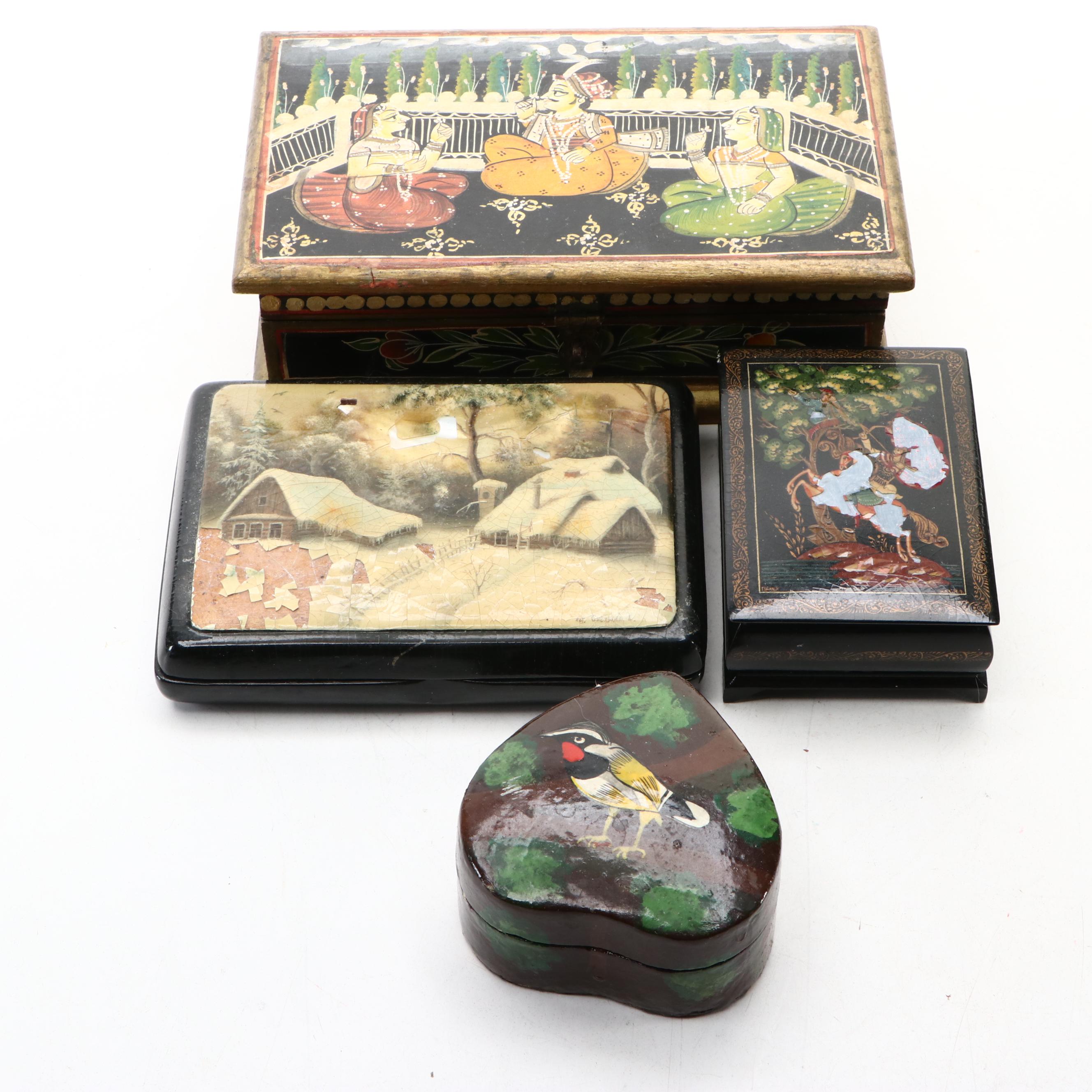 Lacquerware Decorative Boxes Featuring Folklore Images