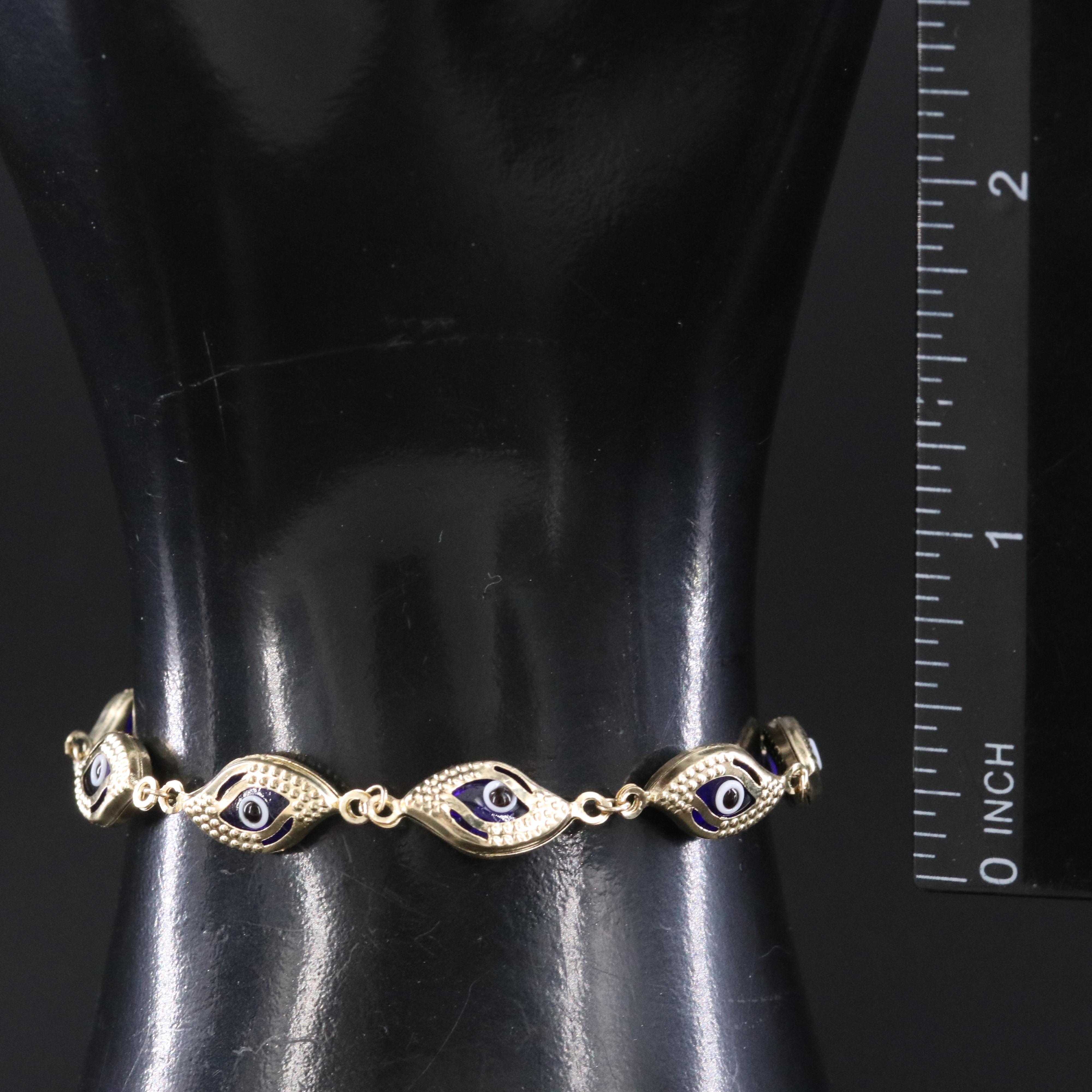 10K Glass Eye Bolo Bracelet