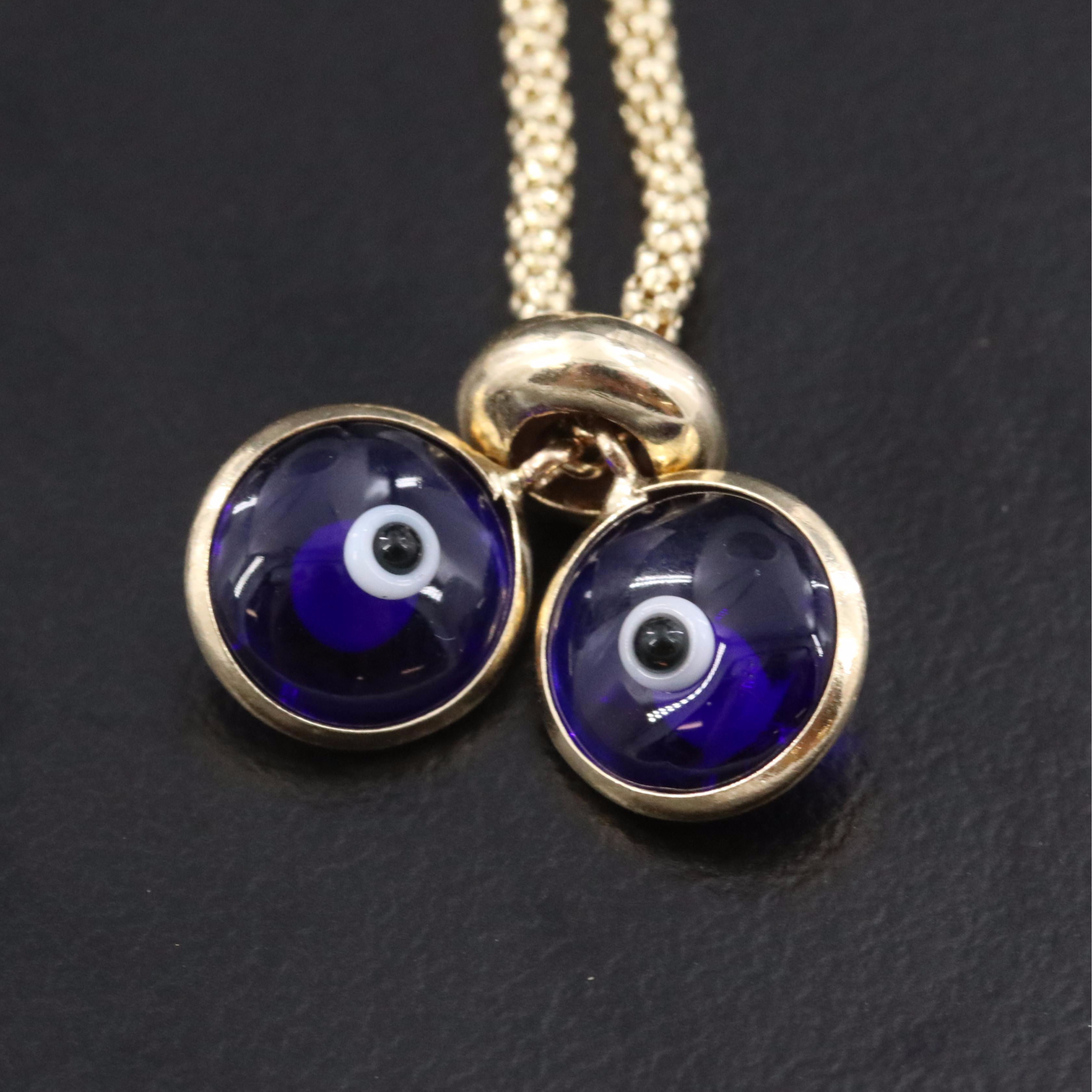 10K Glass Eye Bolo Bracelet