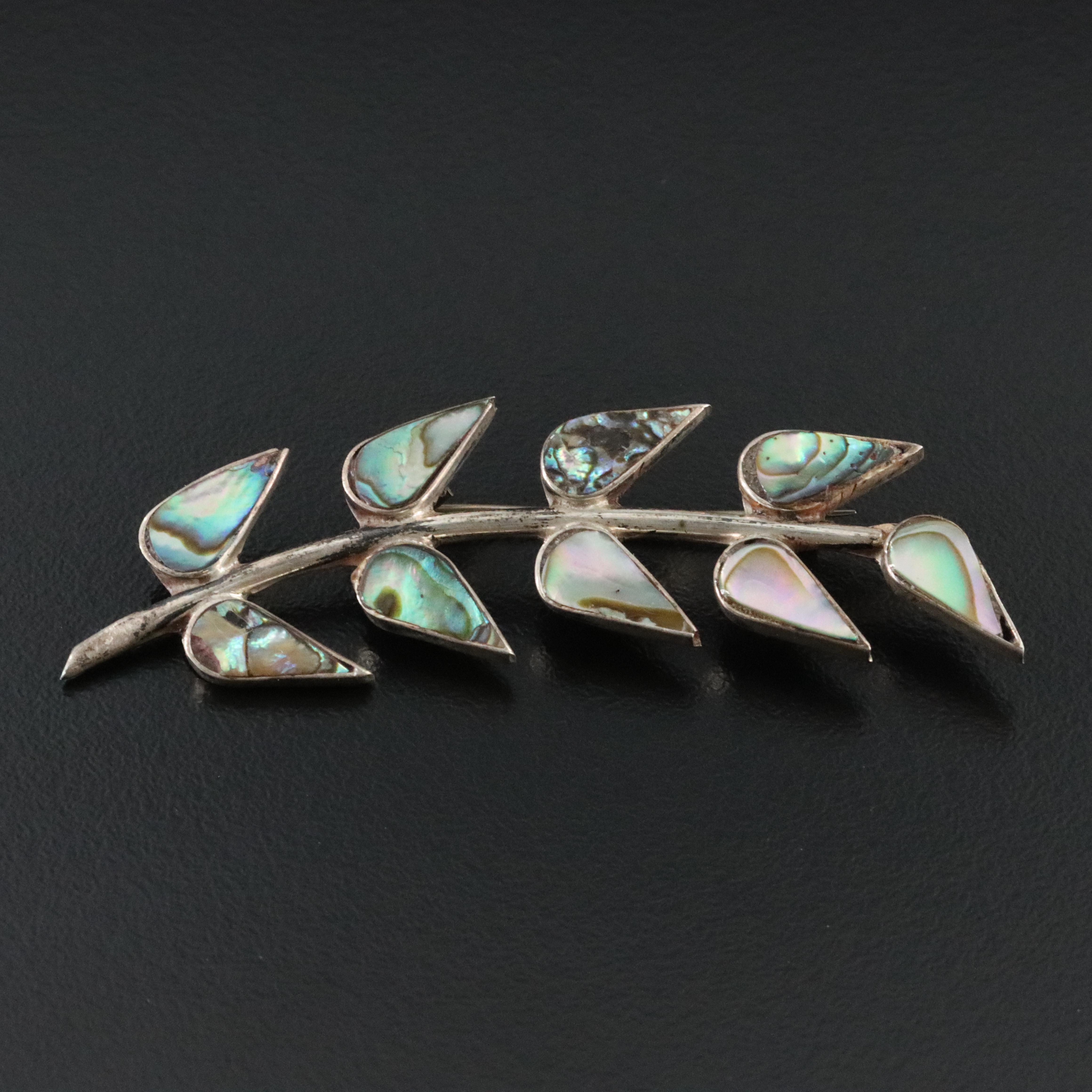 Sterling Abalone Branch Brooch