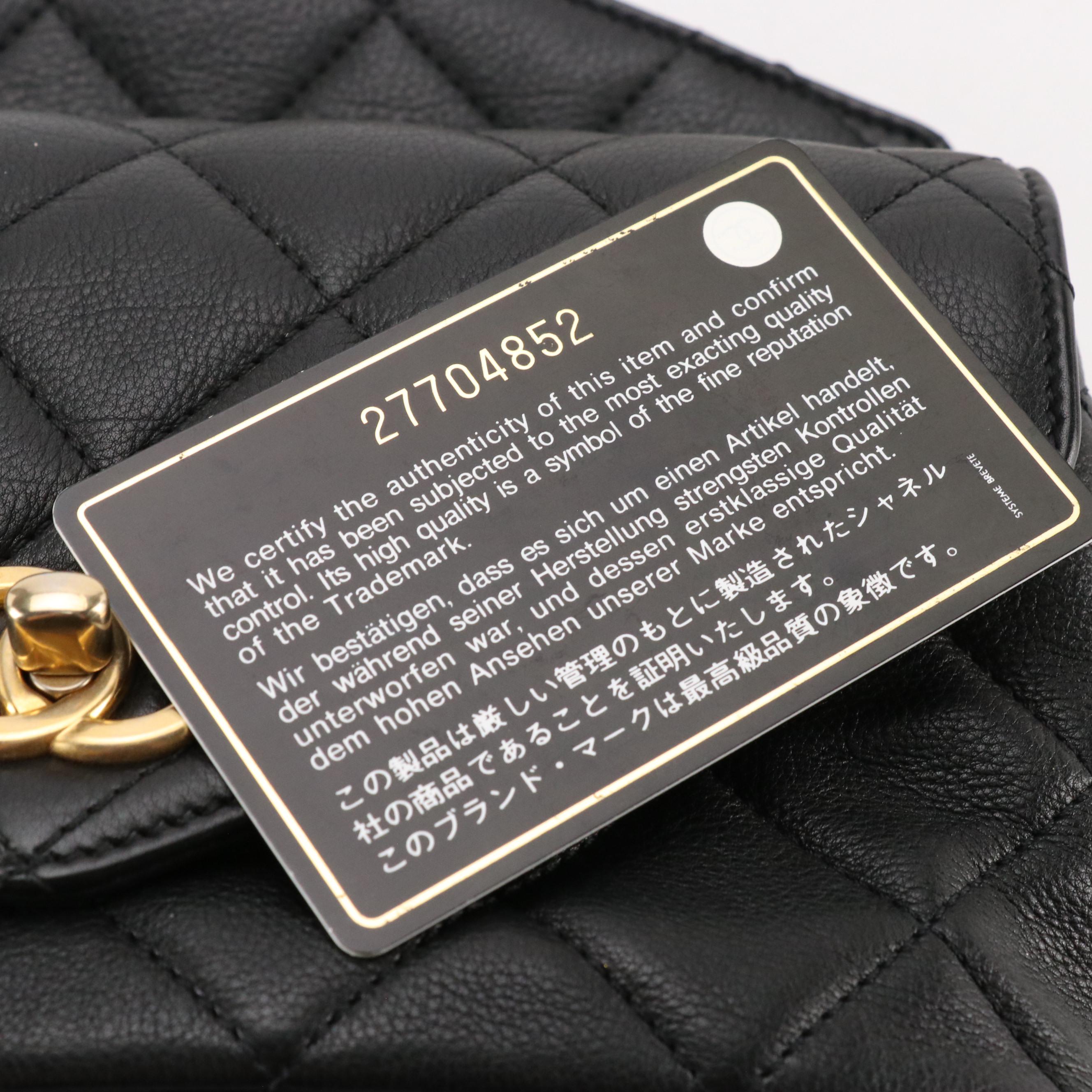 Chanel Flap Waist Bag in Quilted Black Calfskin Leather