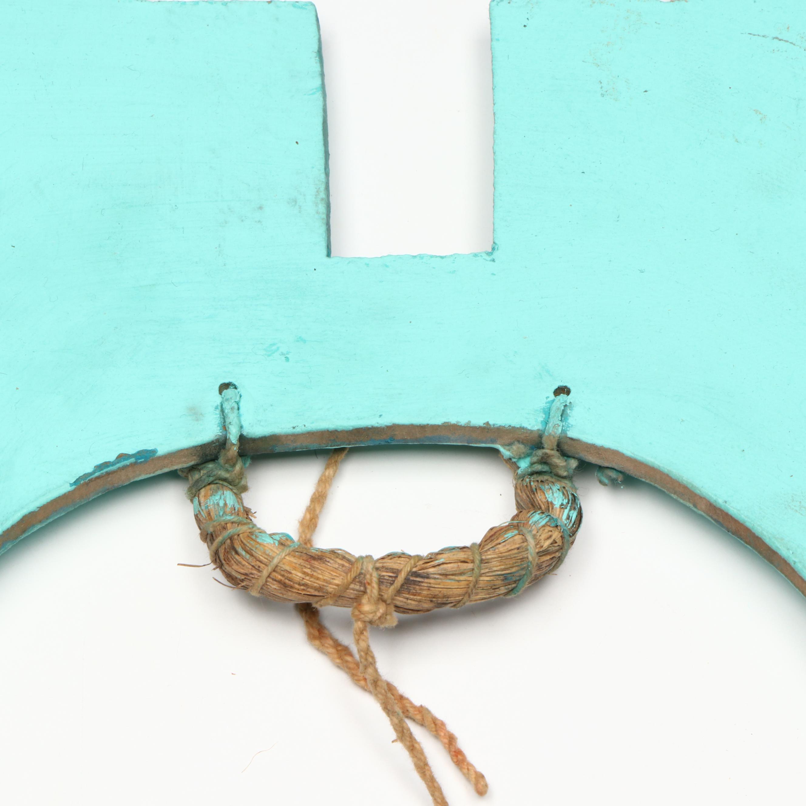 Indigenous Southwest Puebloan Polychrome Wood Headdress "Tablita"