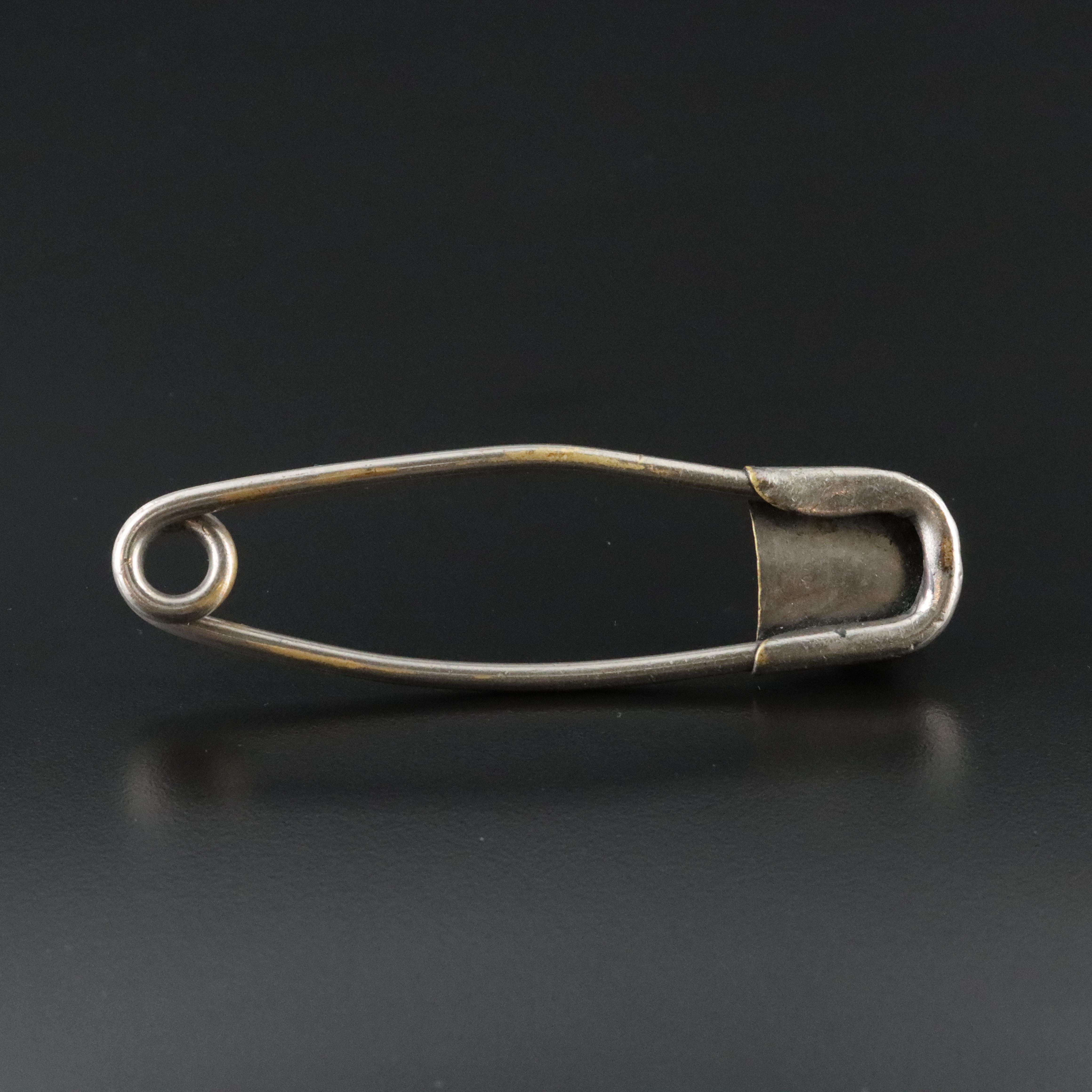 Western Style Turquoise and Coral Safety Pin