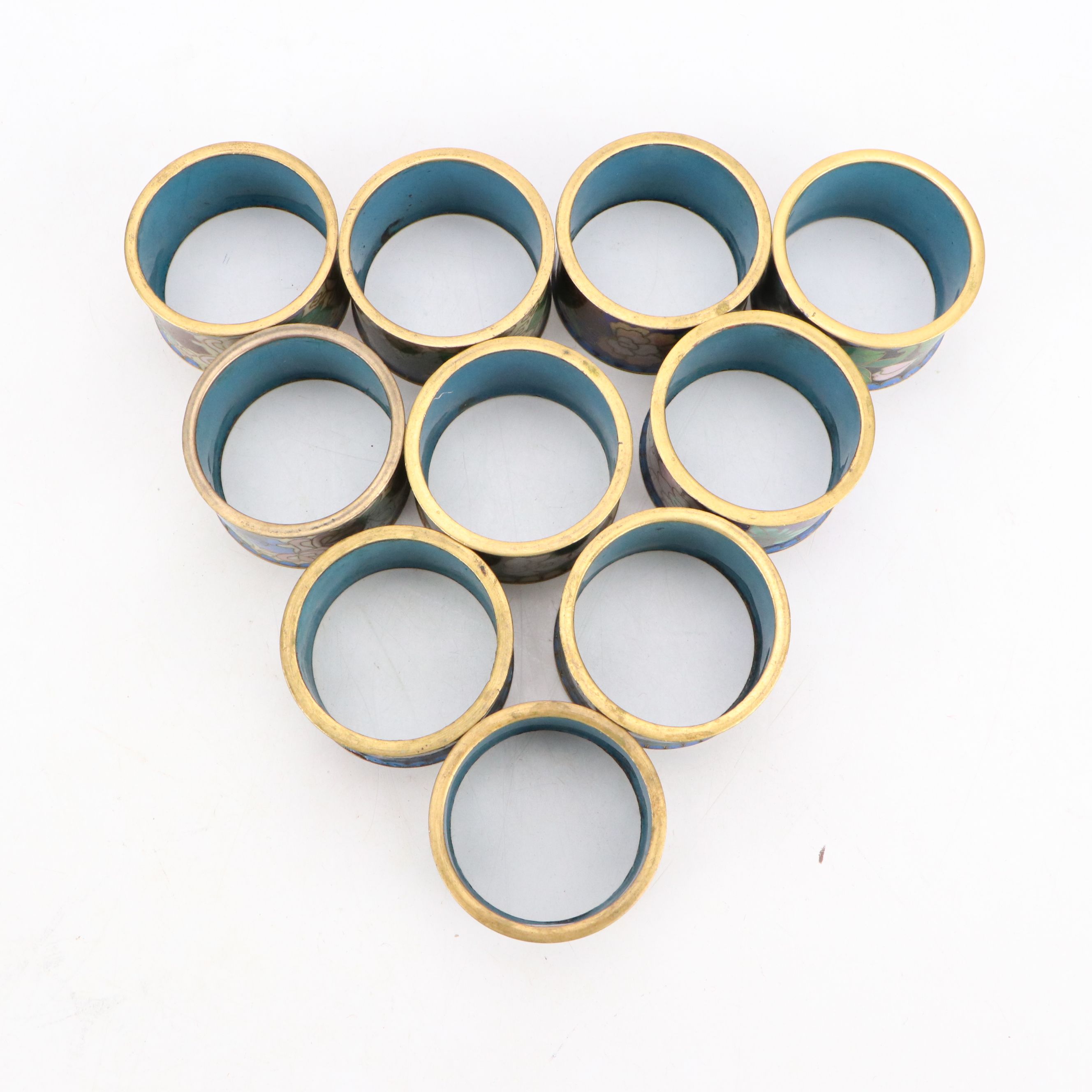 Enamel Floral Napkin Rings