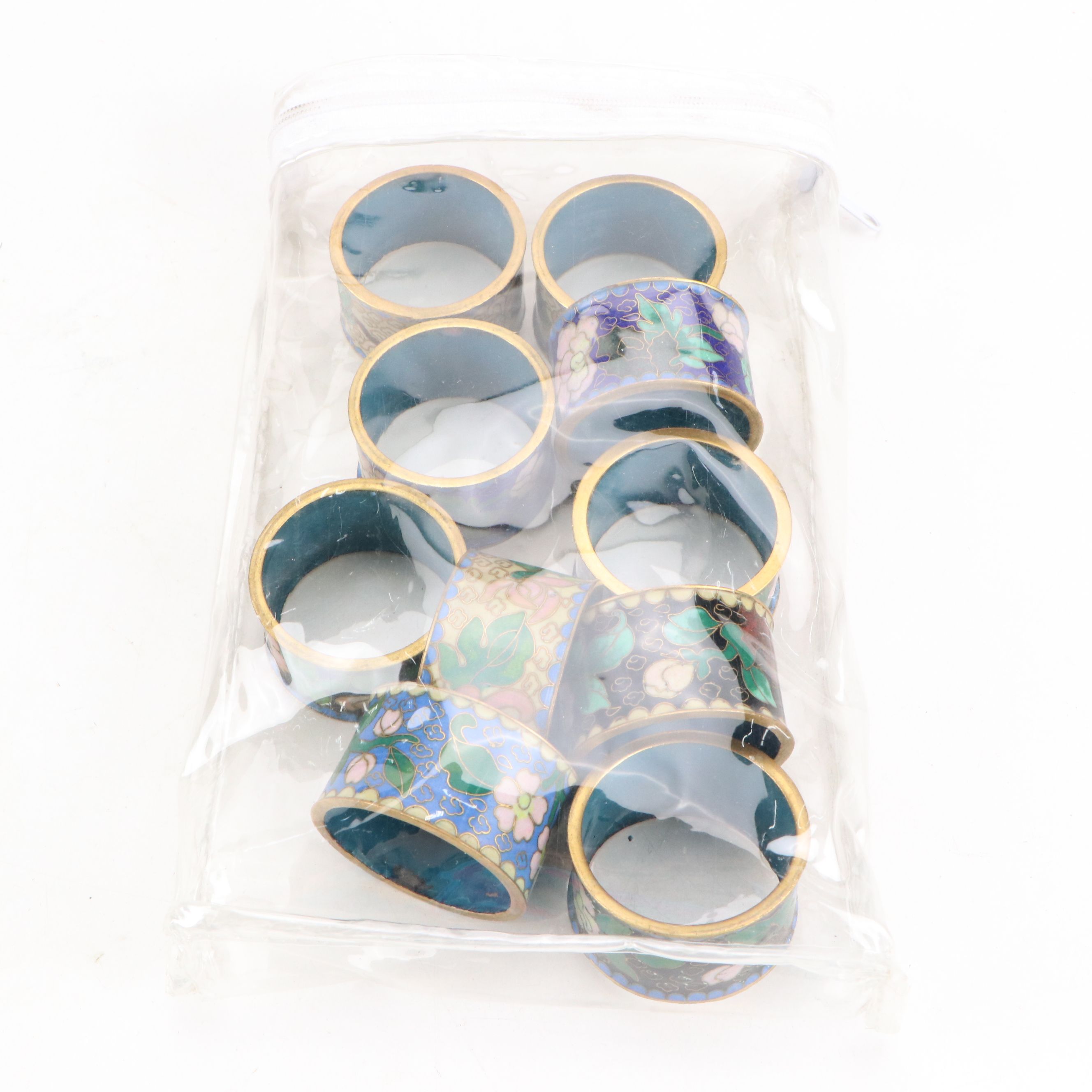 Enamel Floral Napkin Rings