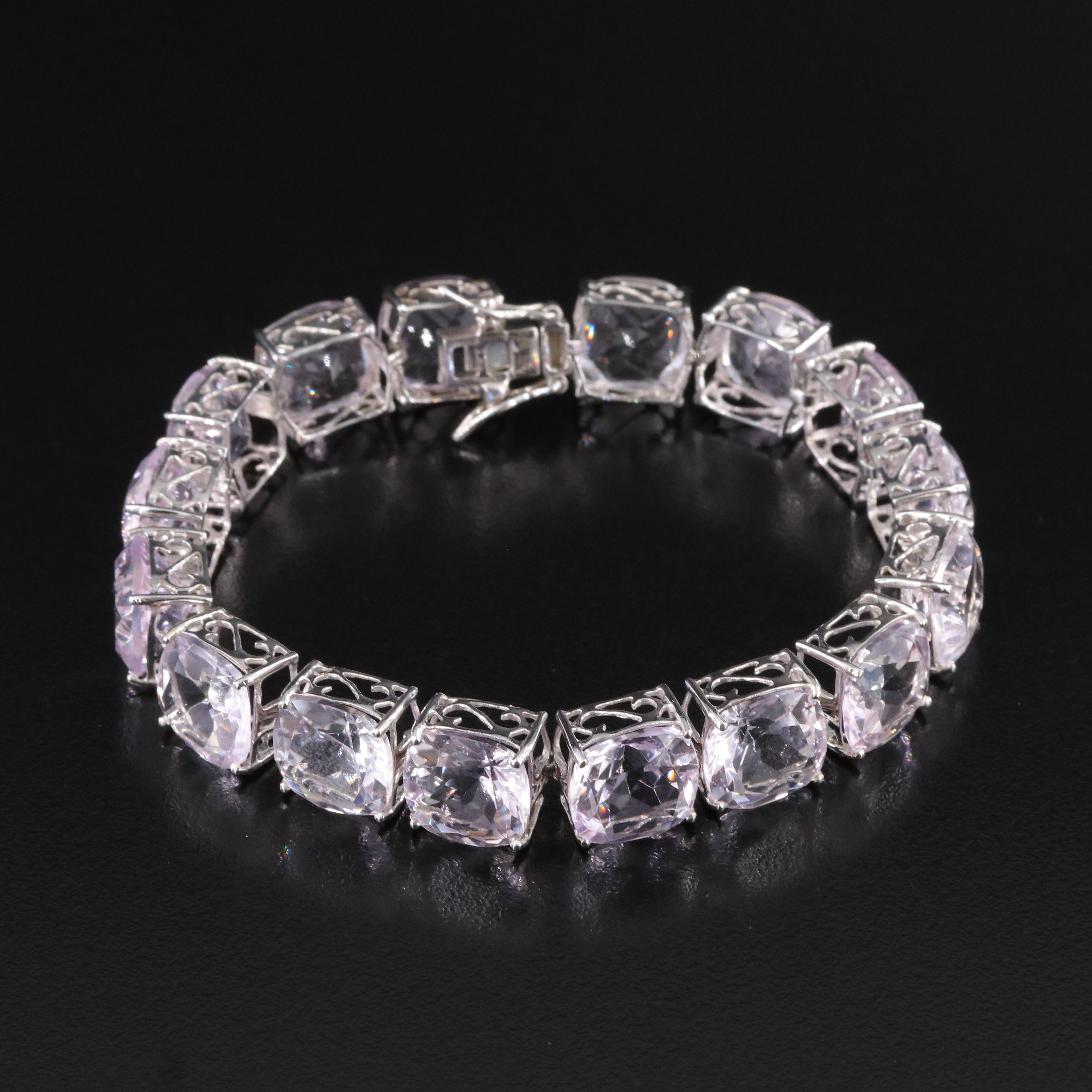 Sterling Amethyst Line Bracelet