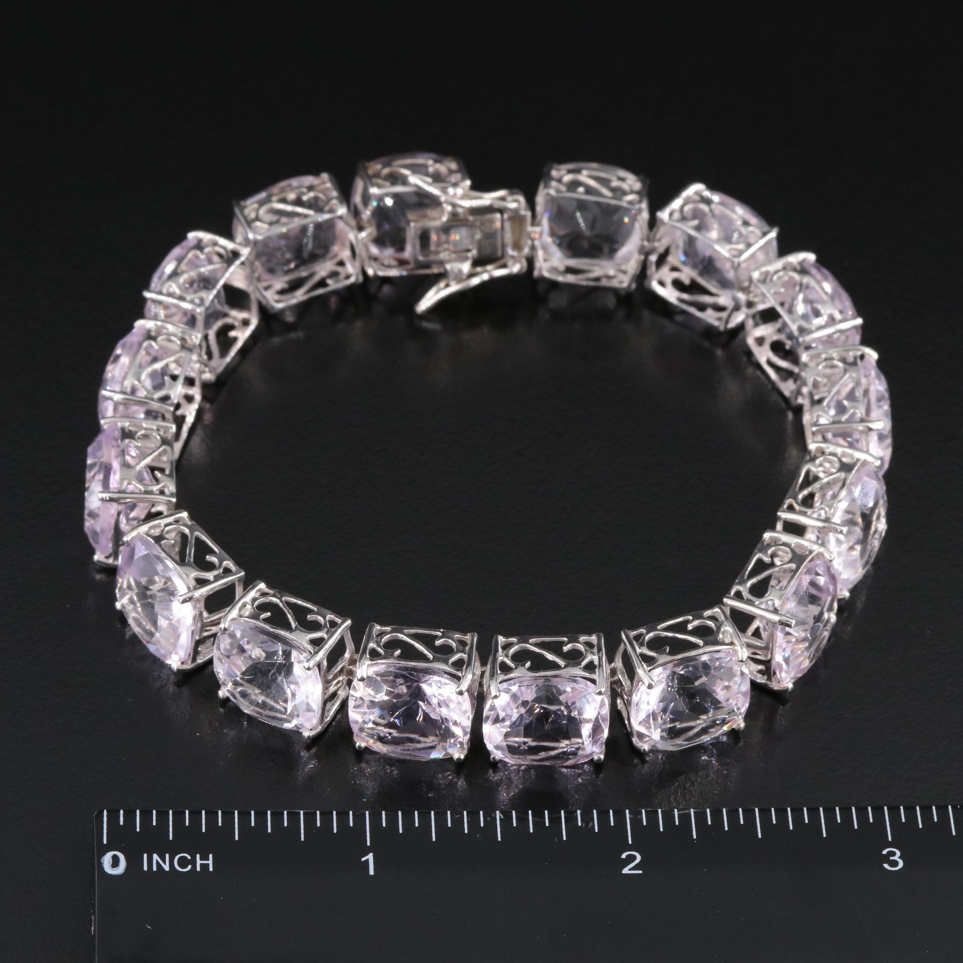 Sterling Amethyst Line Bracelet