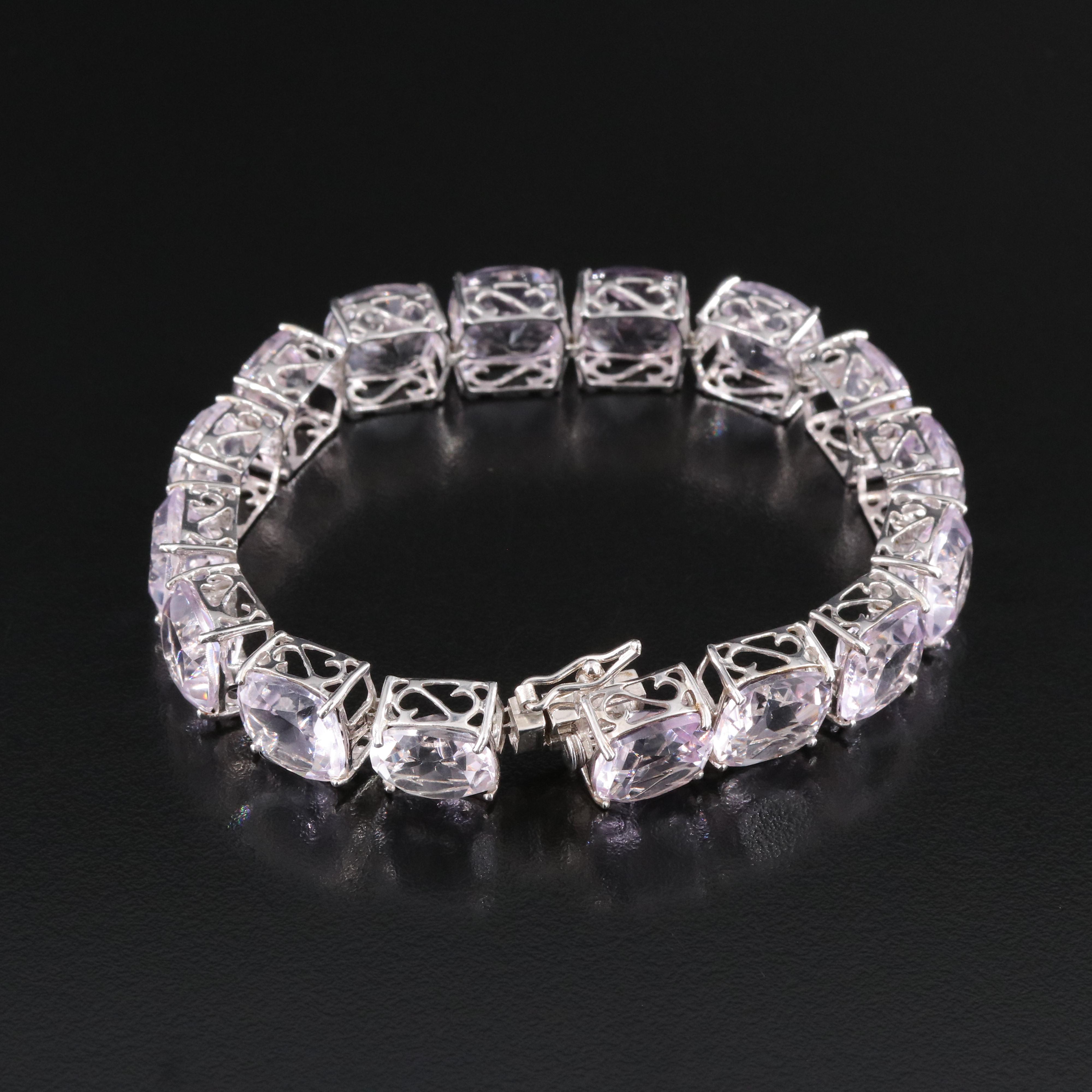 Sterling Amethyst Line Bracelet