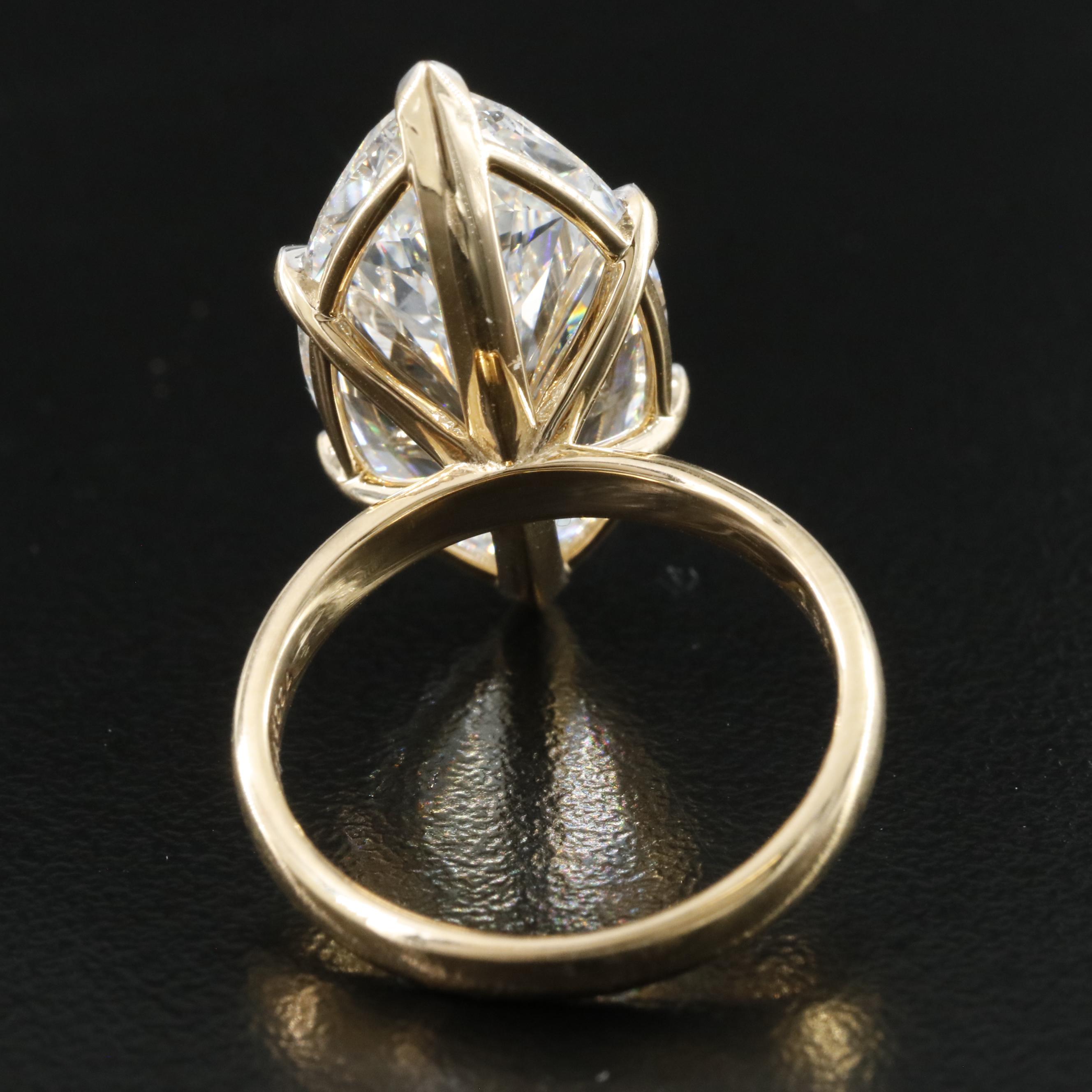 18K 10.02 CTW Lab Grown Diamond Solitaire Ring with IGI Report