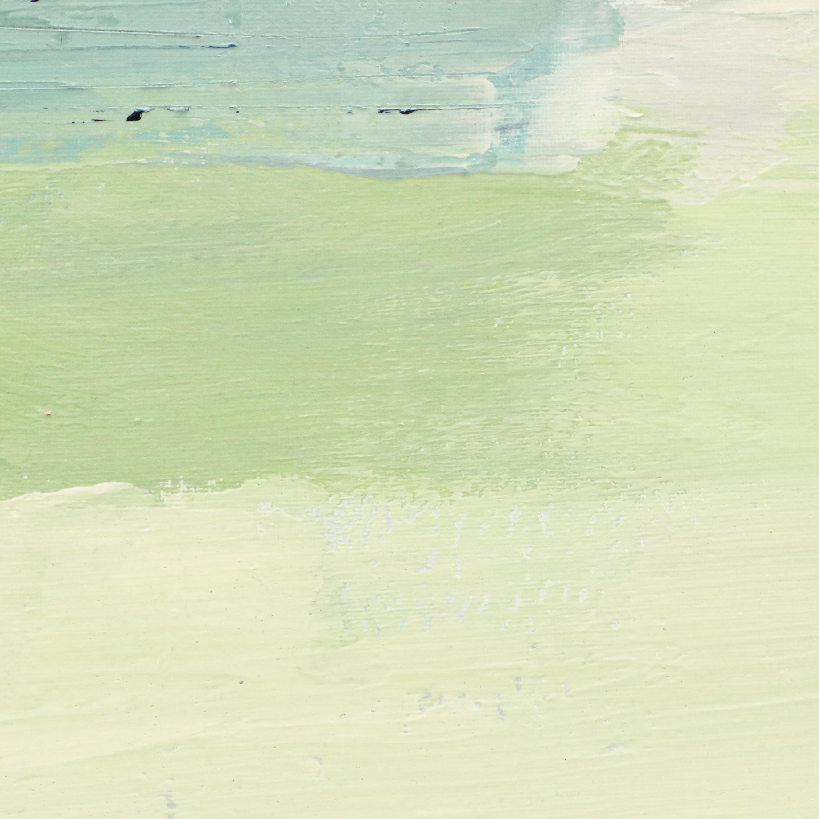 Lee Hafer Acrylic Painting Abstract Aqua Composition, 21st Century