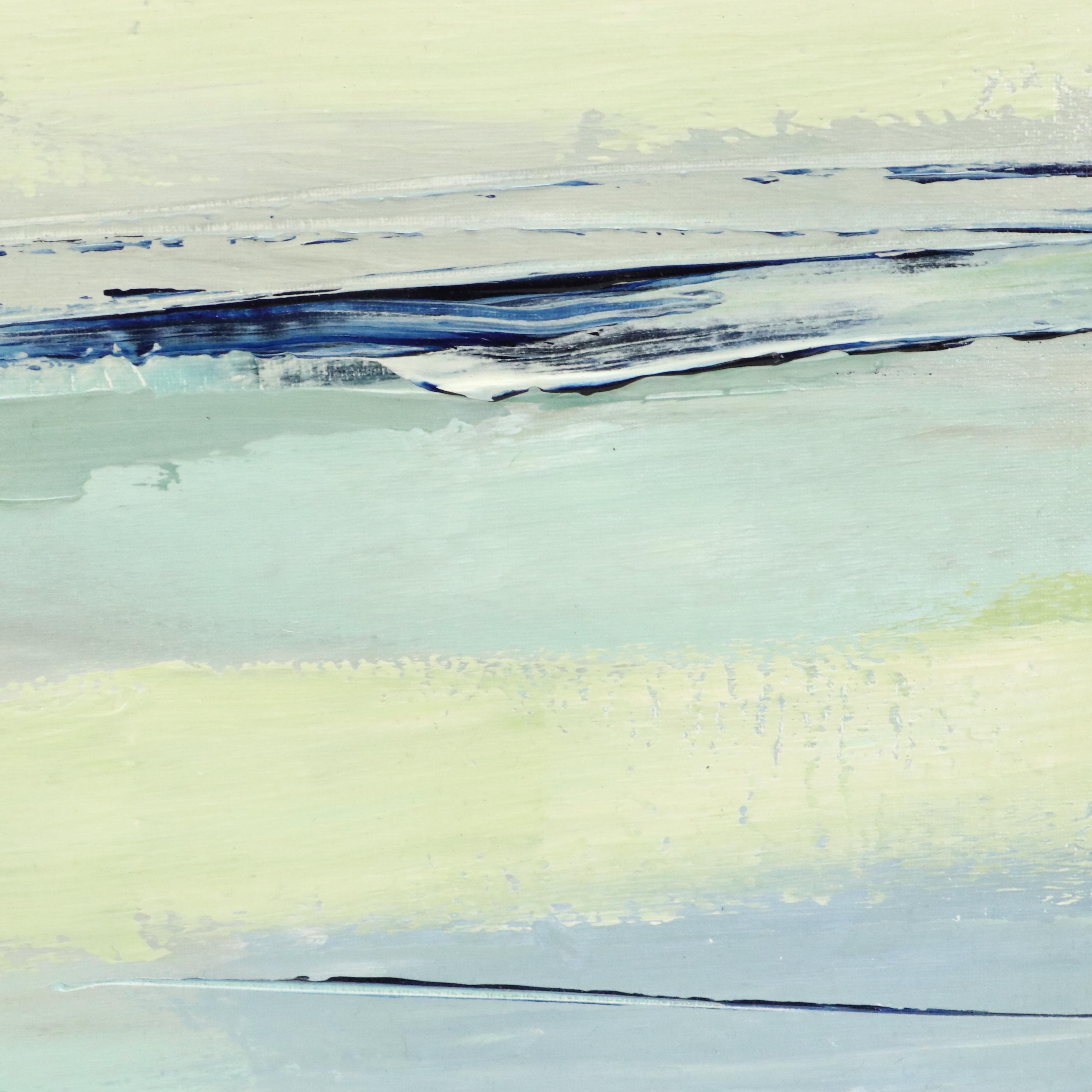 Lee Hafer Acrylic Painting Abstract Aqua Composition, 21st Century