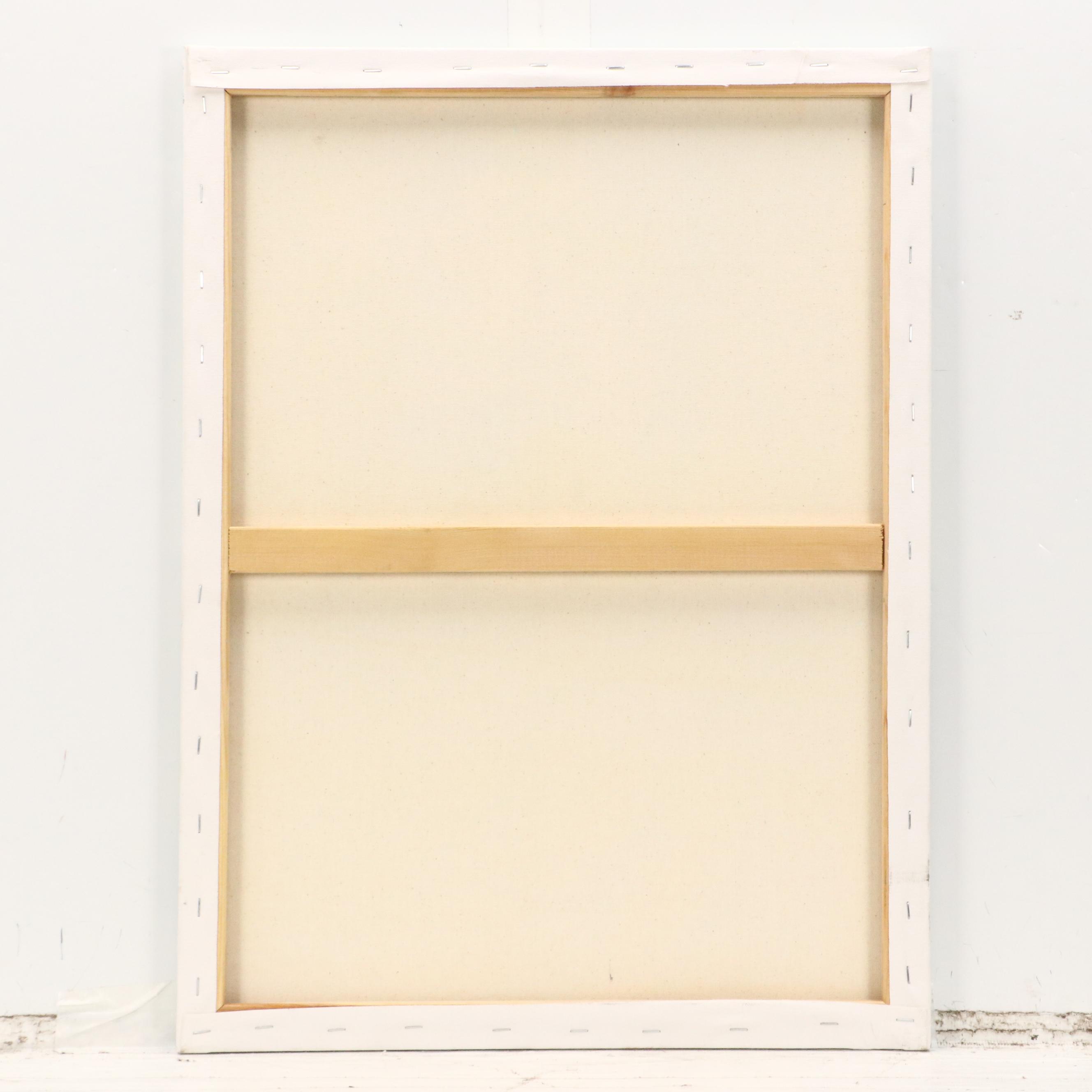 Lee Hafer Acrylic Painting Abstract Aqua Composition, 21st Century