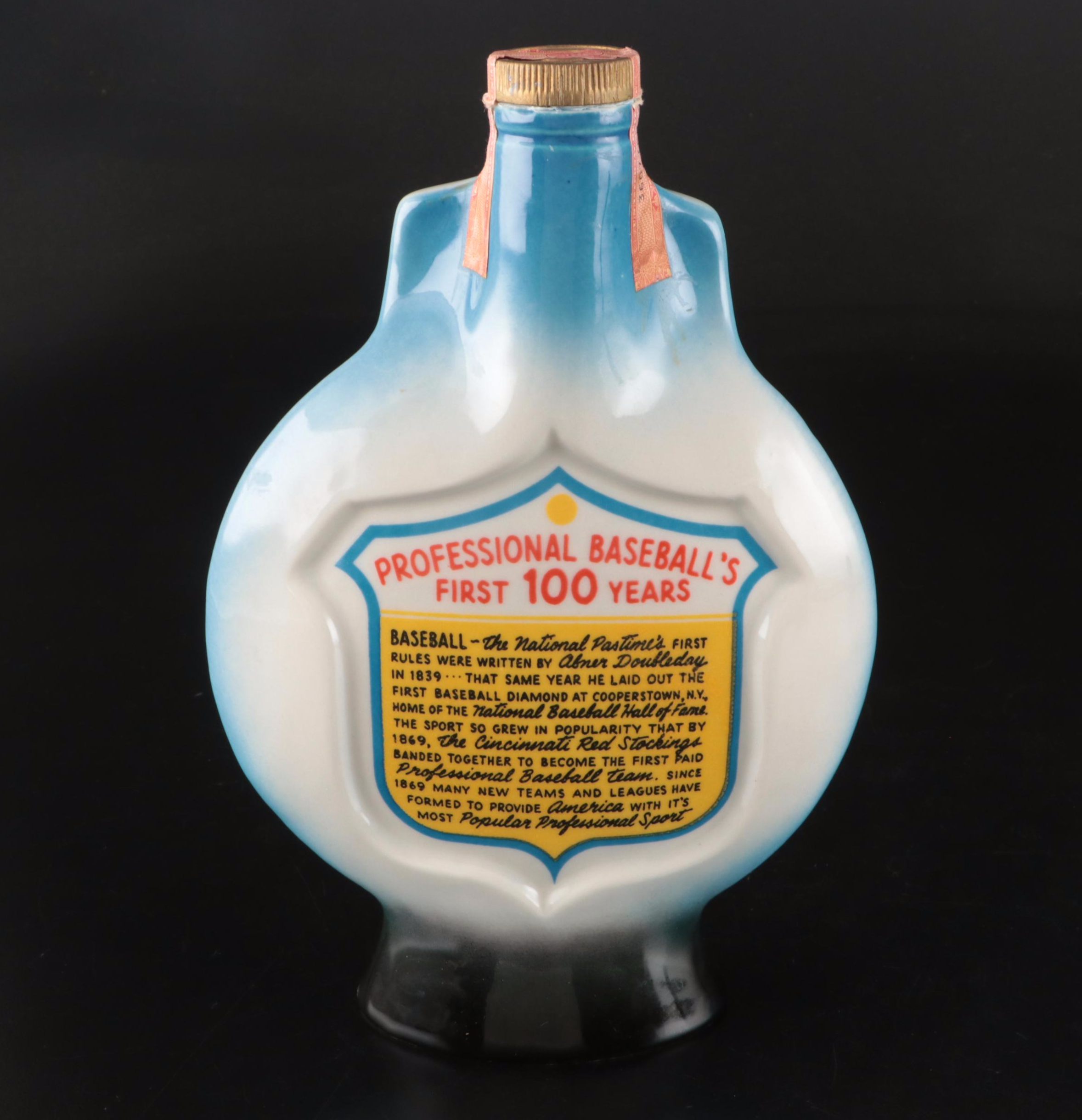 Professional Baseball Commemorative Ceramic Decanter with Other Metal Plate
