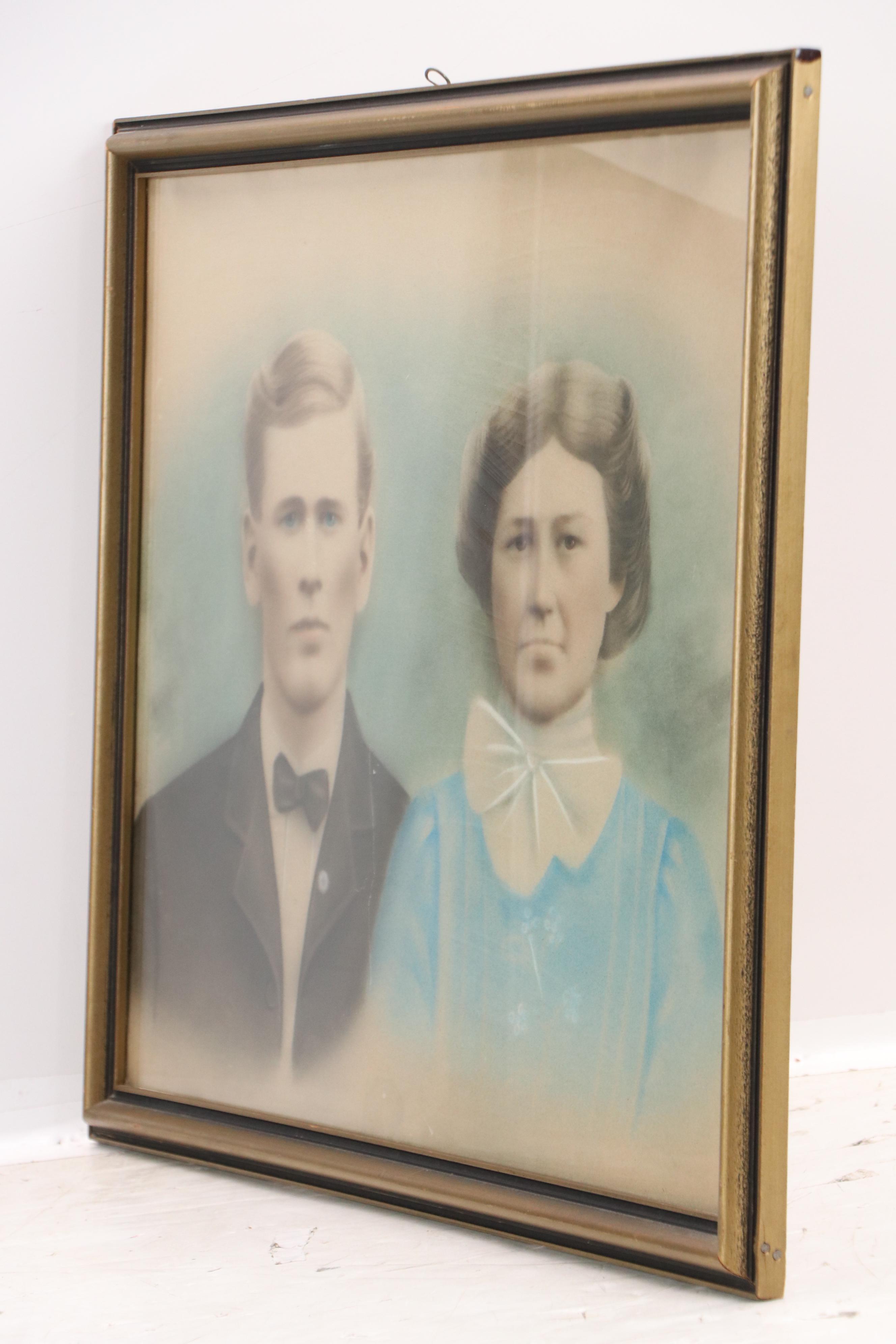 Hand-Colored Portrait Photographs of Couple and Child, 19th Century