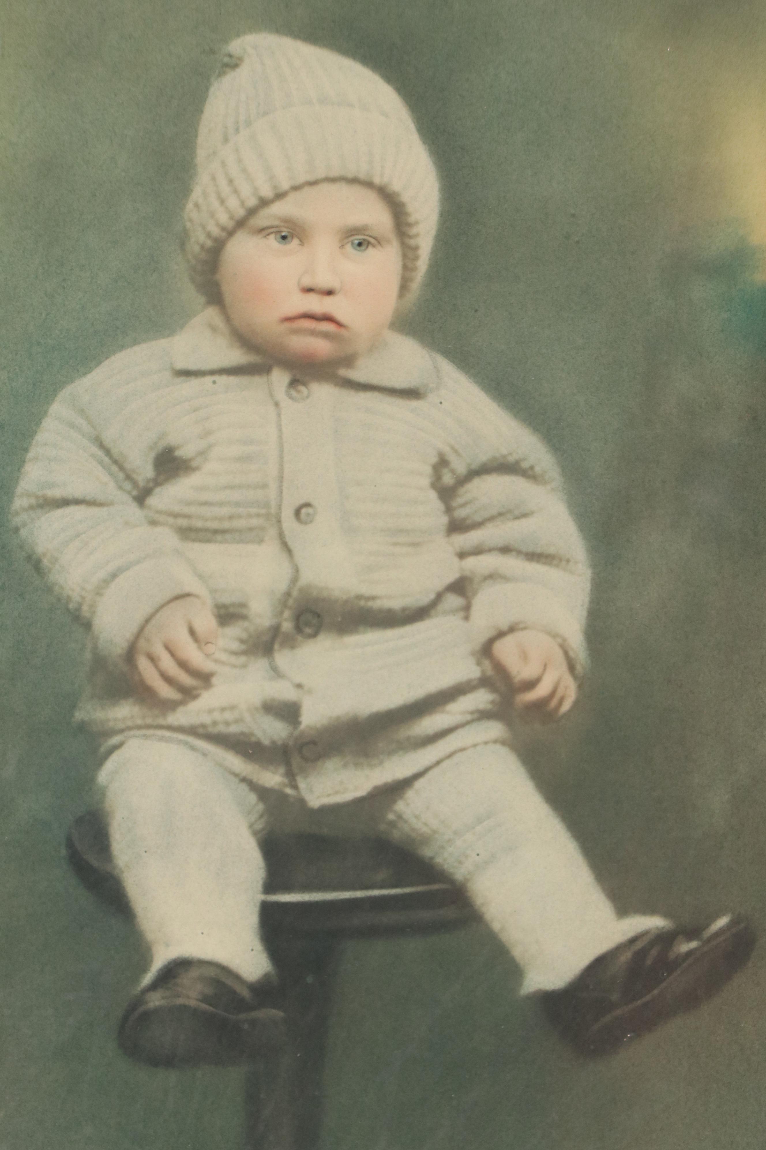 Hand-Colored Portrait Photographs of Couple and Child, 19th Century