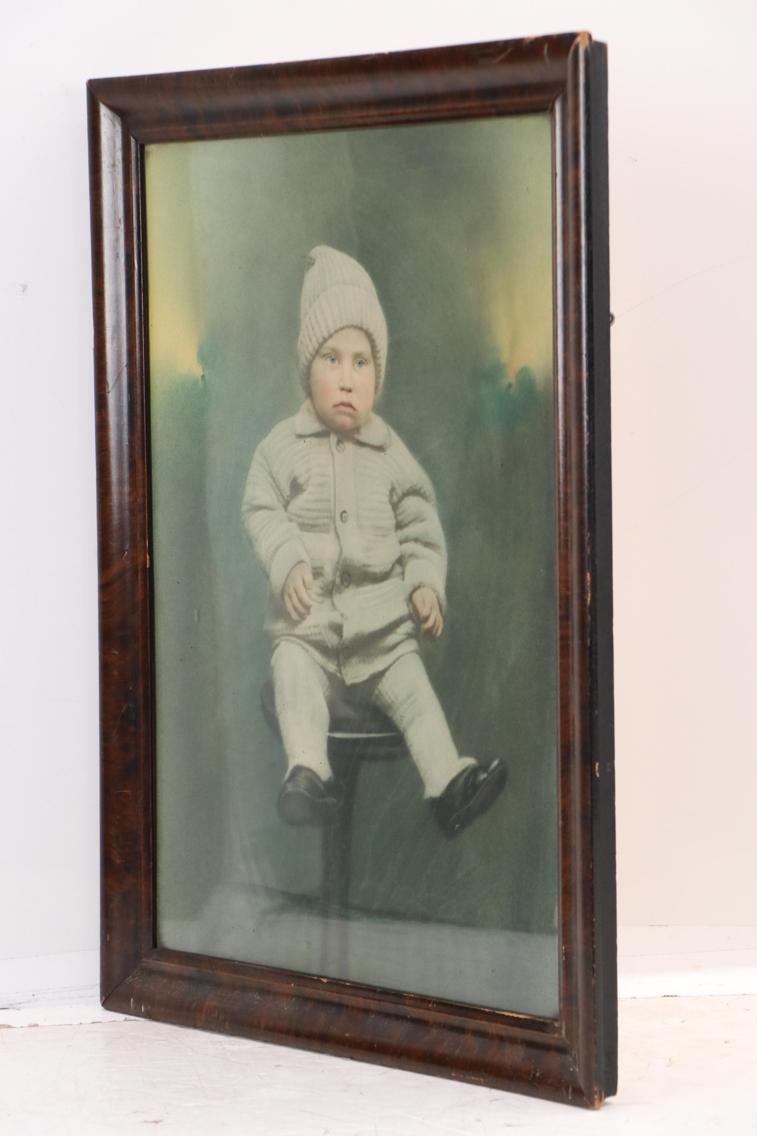 Hand-Colored Portrait Photographs of Couple and Child, 19th Century