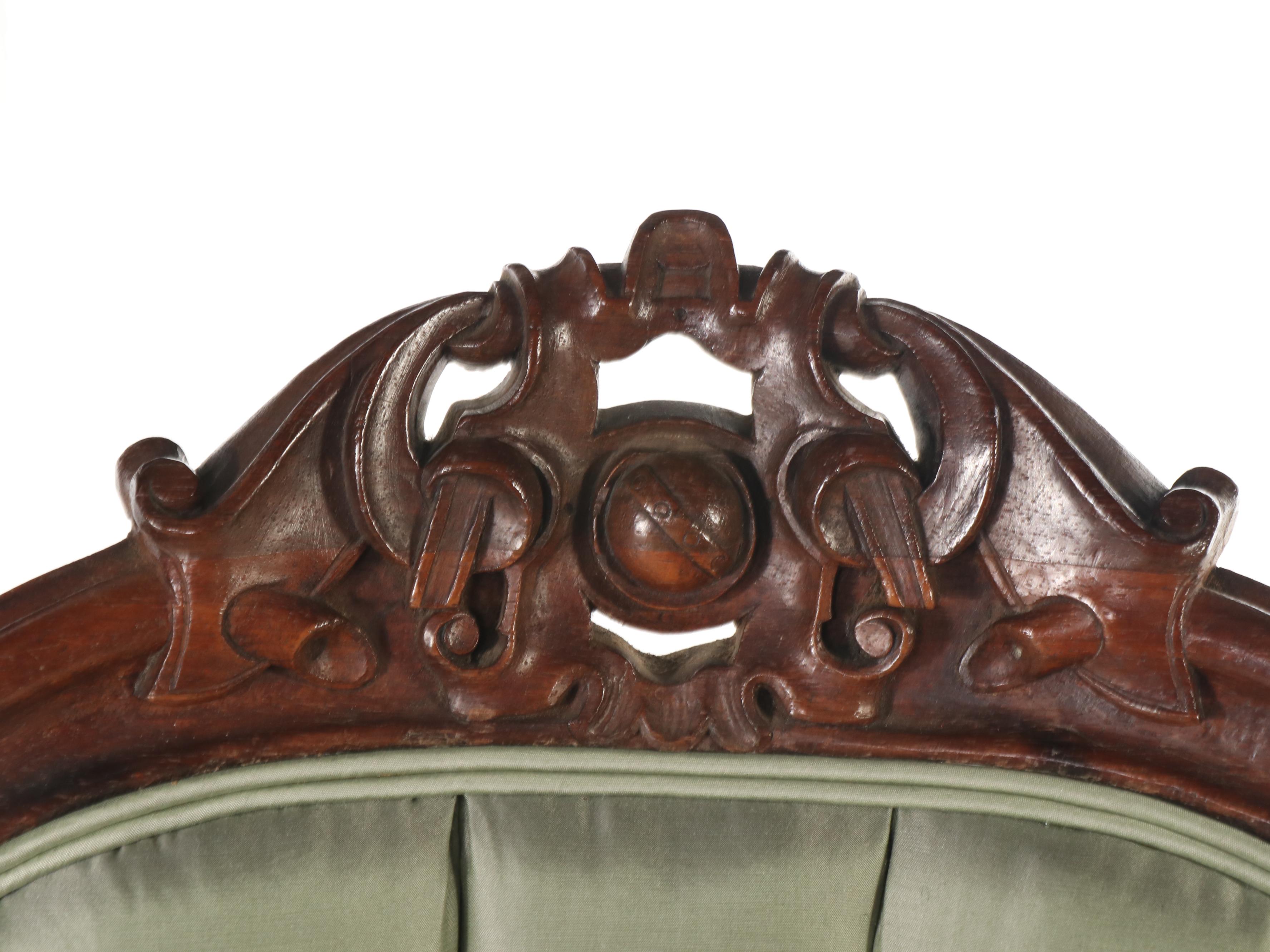 Rococo Revival Carved Mahogany Upholstered Side Chair, Early 20th Century
