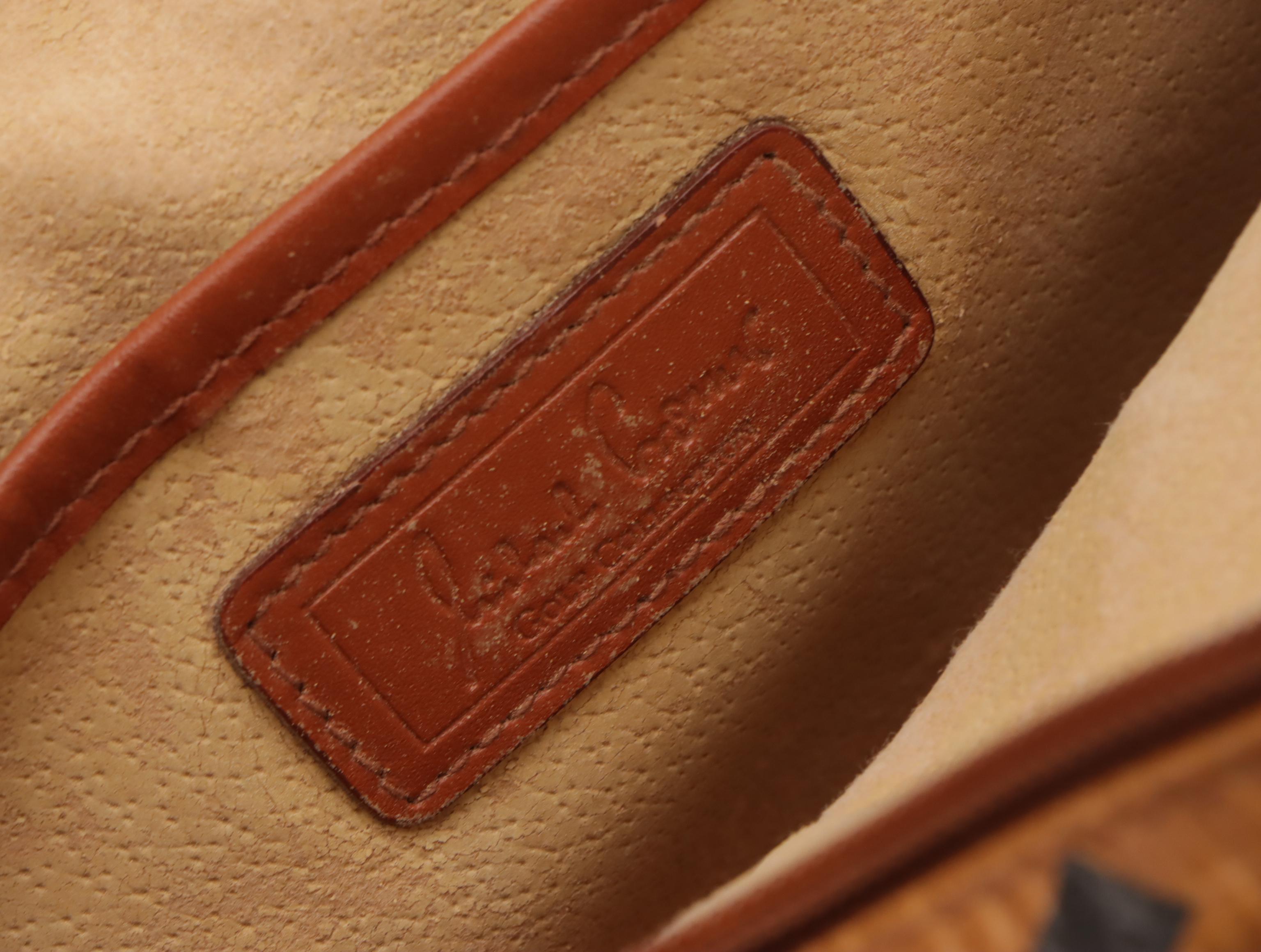 MCM Golf Collection Crossbody Bag in Cognac Visetos Canvas and Leather