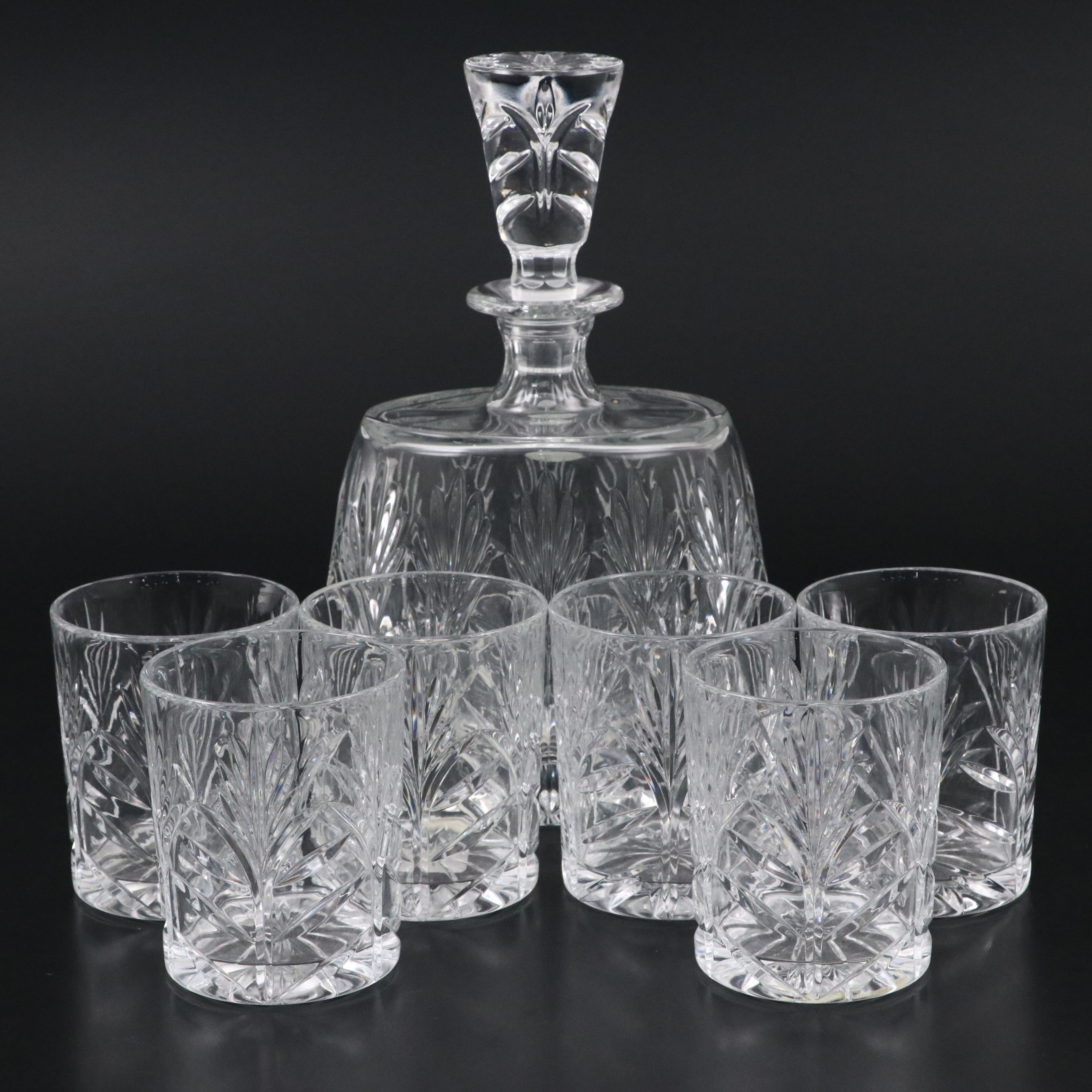 Crystal Decanter and Old Fashioned Glasses