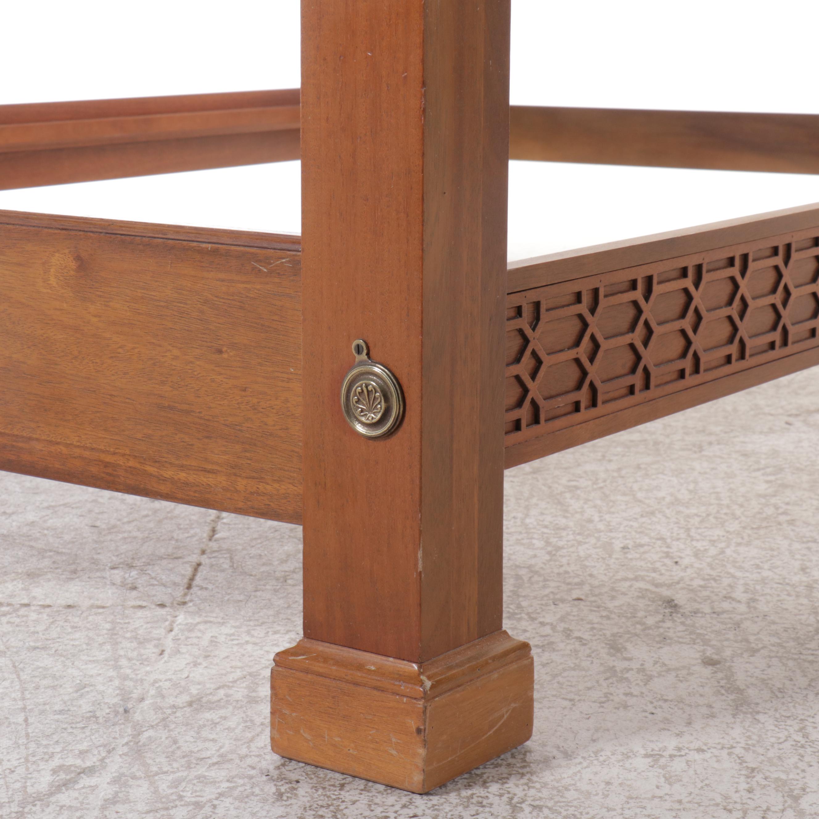 Georgian Style Mahogany Queen Size Four-Poster Canopy Bed Frame