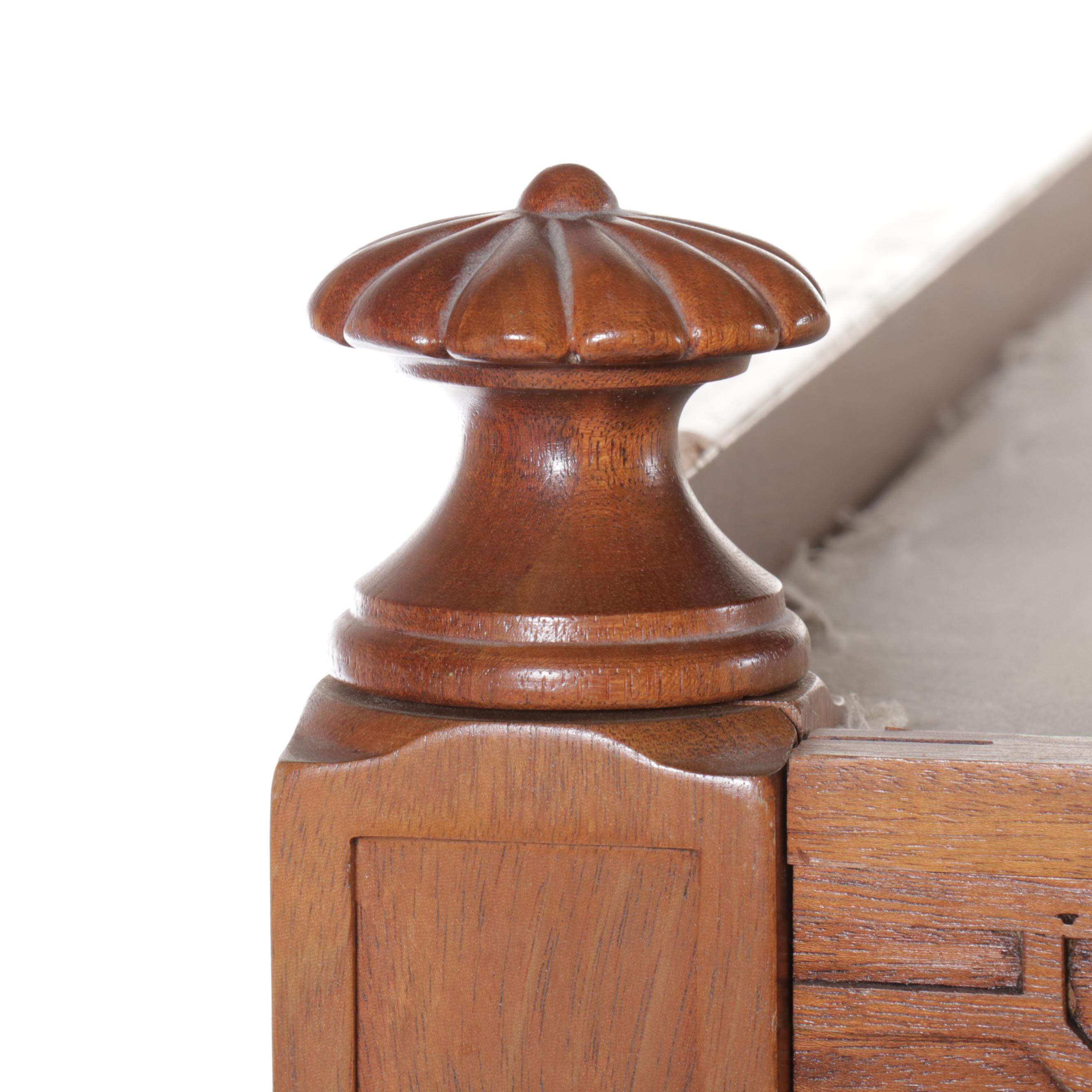 Georgian Style Mahogany Queen Size Four-Poster Canopy Bed Frame