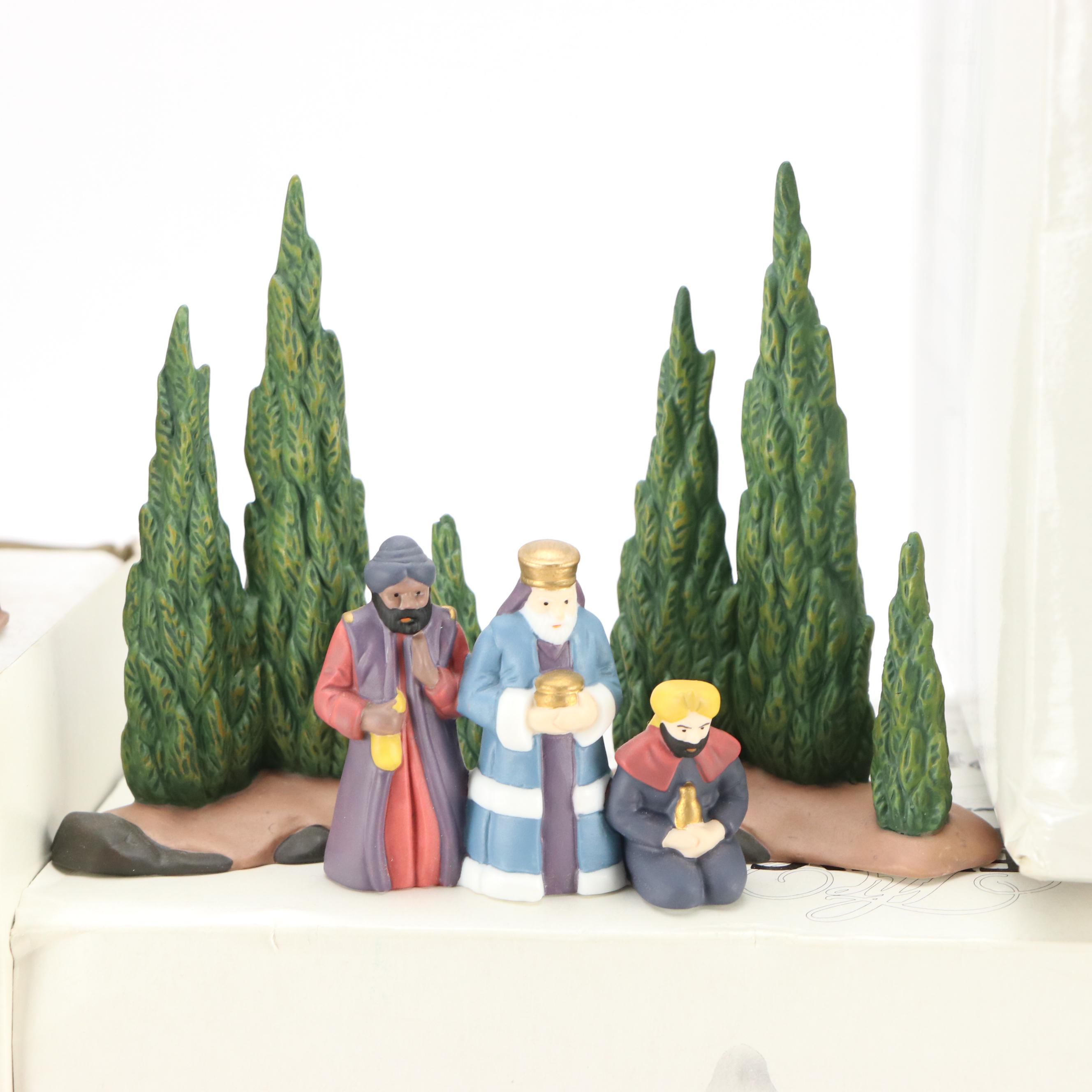 Department 56 Little Town of Bethlehem with Other Porcelain Churches