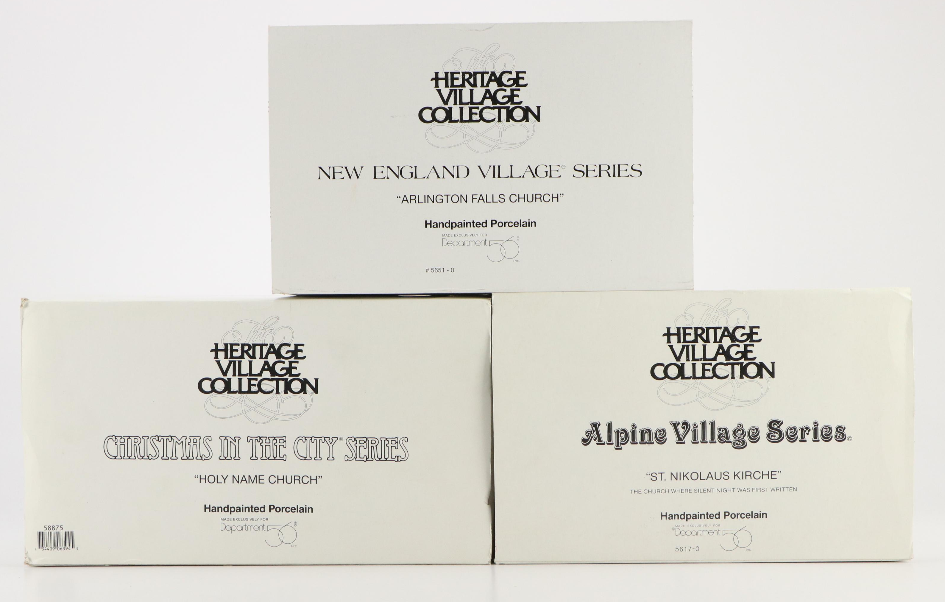 Department 56 Little Town of Bethlehem with Other Porcelain Churches