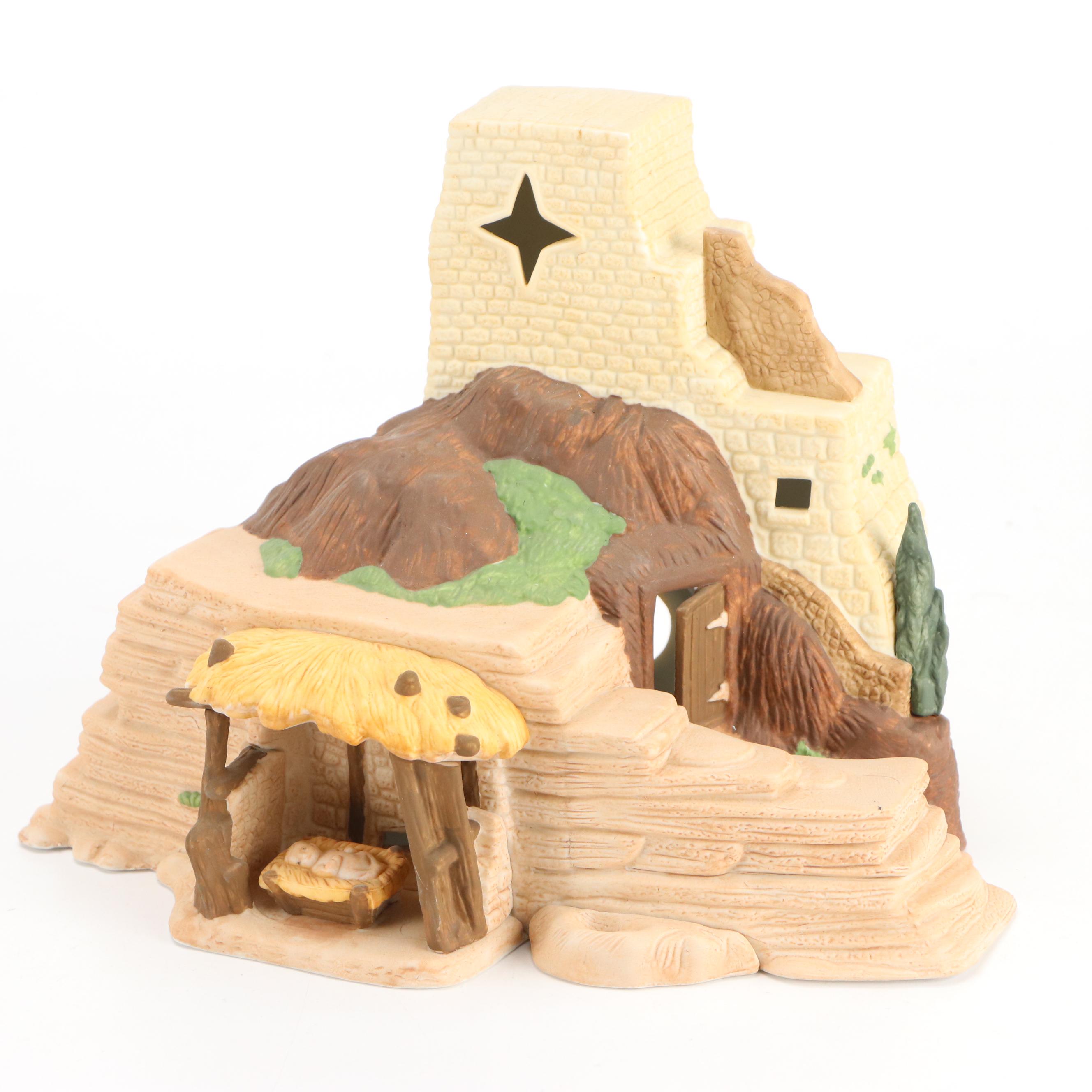 Department 56 Little Town of Bethlehem with Other Porcelain Churches