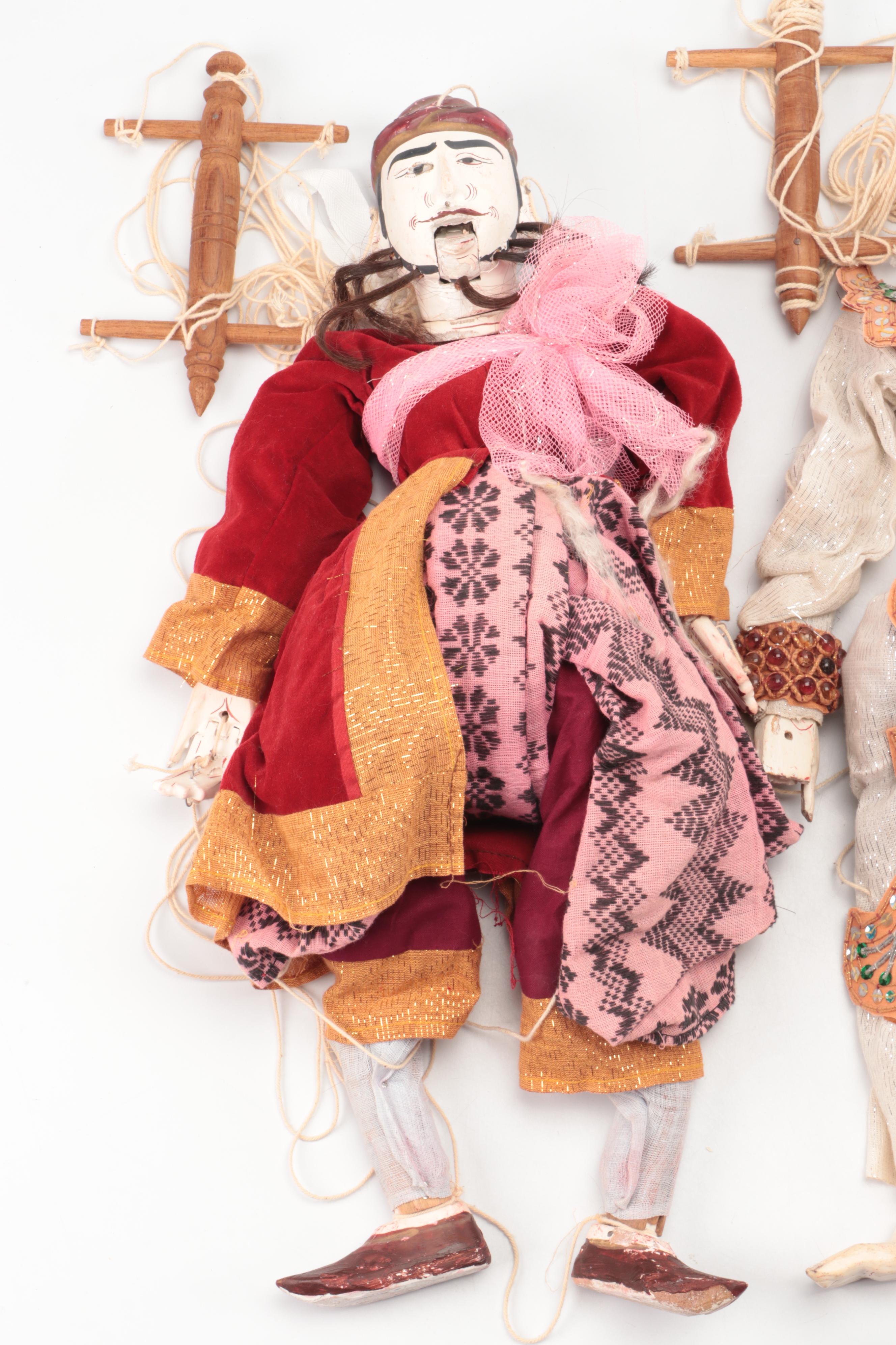 Southeast Asian Carved Wood Marionettes