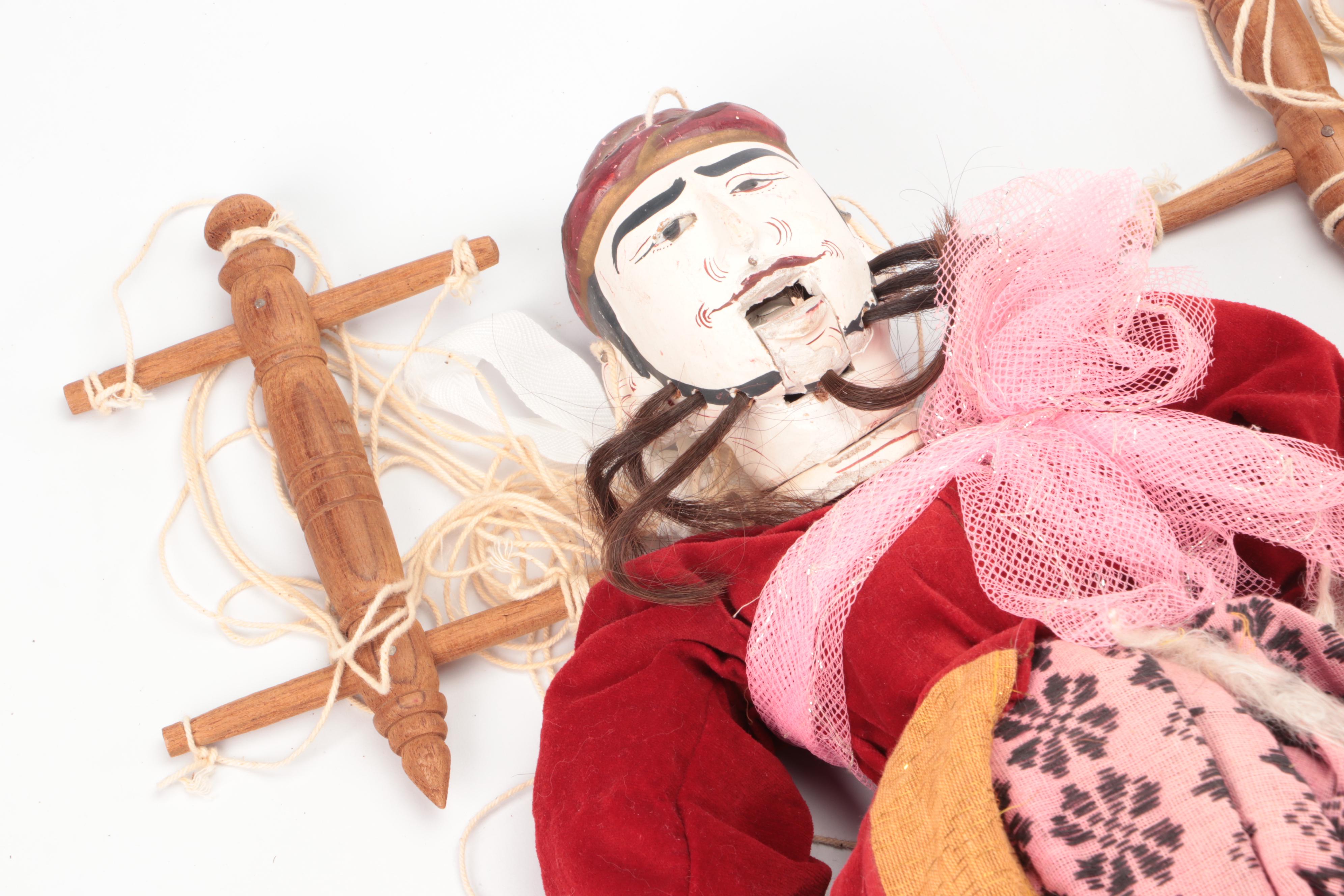 Southeast Asian Carved Wood Marionettes