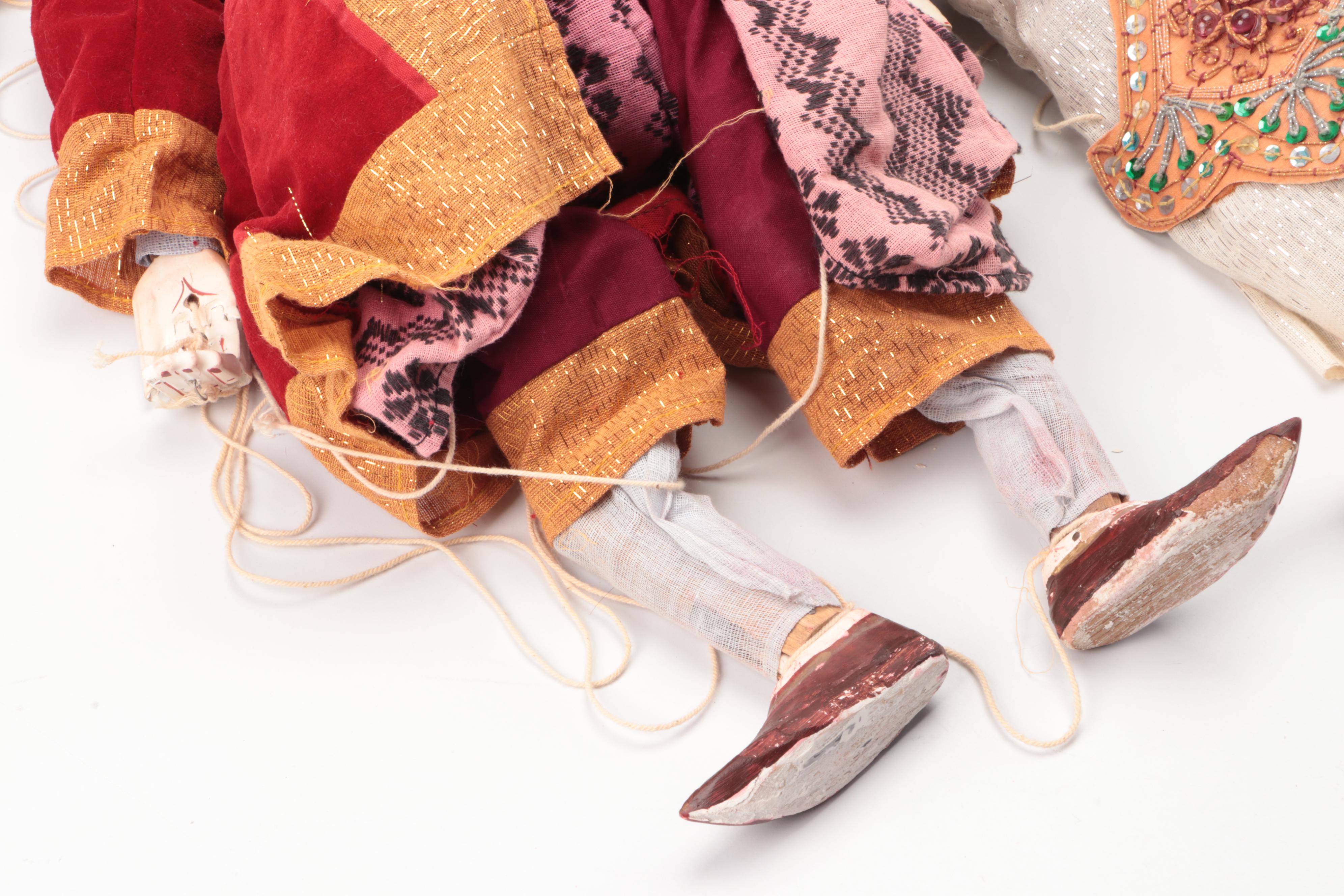 Southeast Asian Carved Wood Marionettes