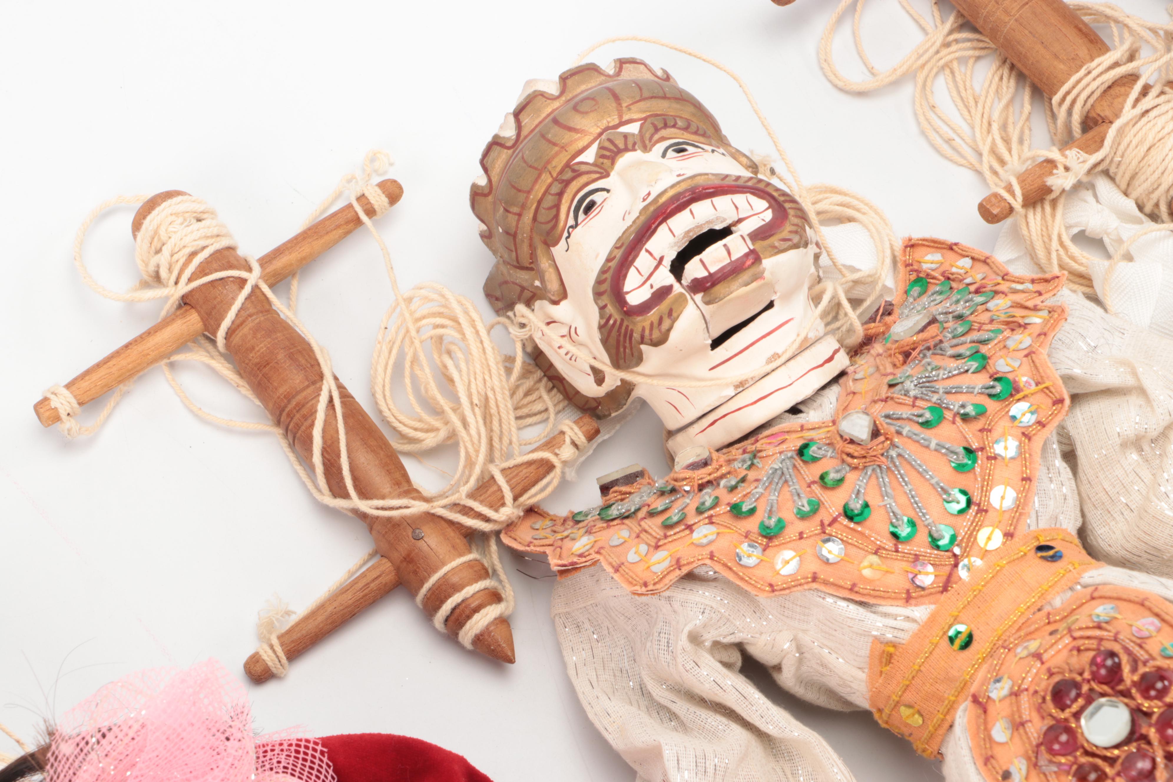 Southeast Asian Carved Wood Marionettes