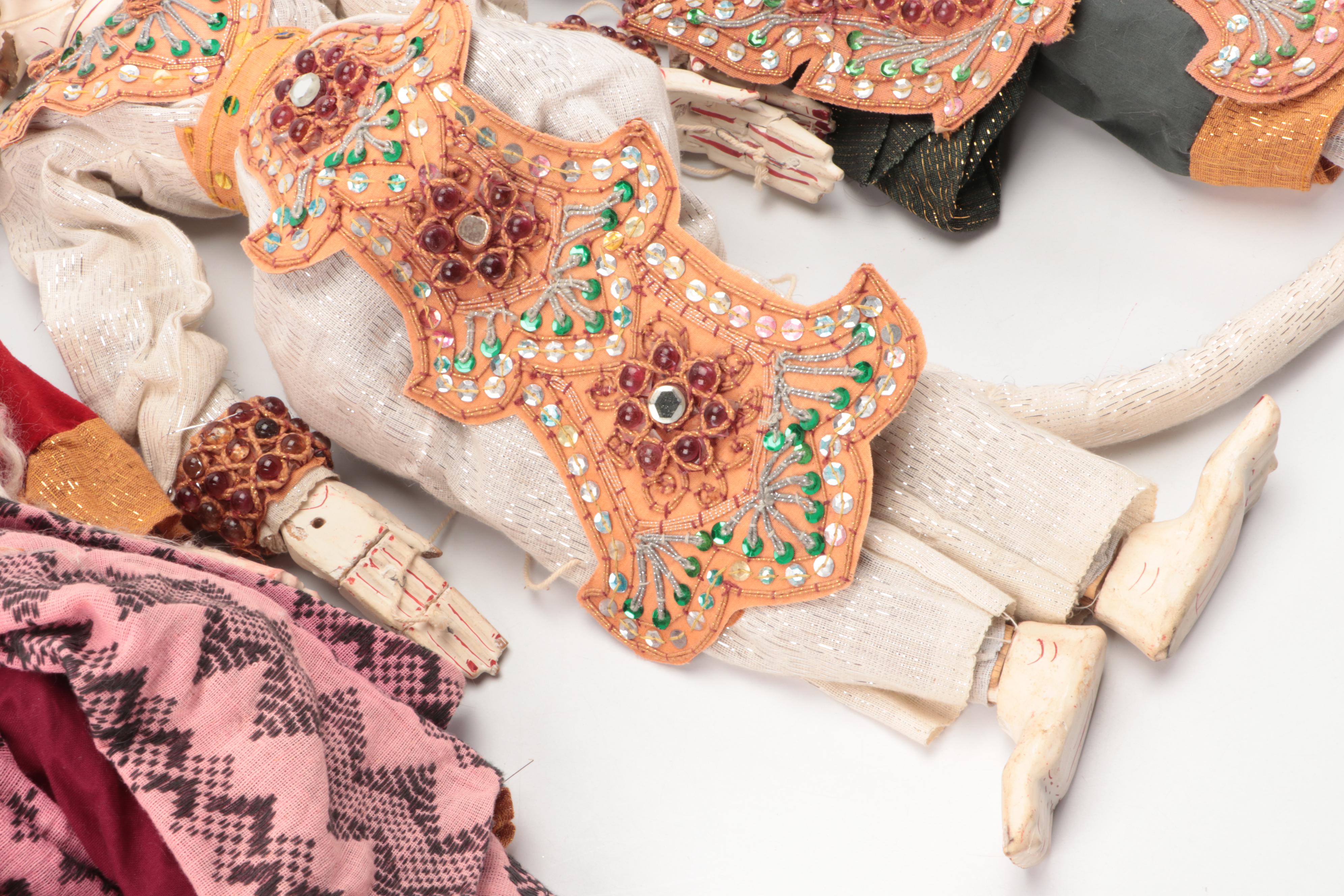 Southeast Asian Carved Wood Marionettes