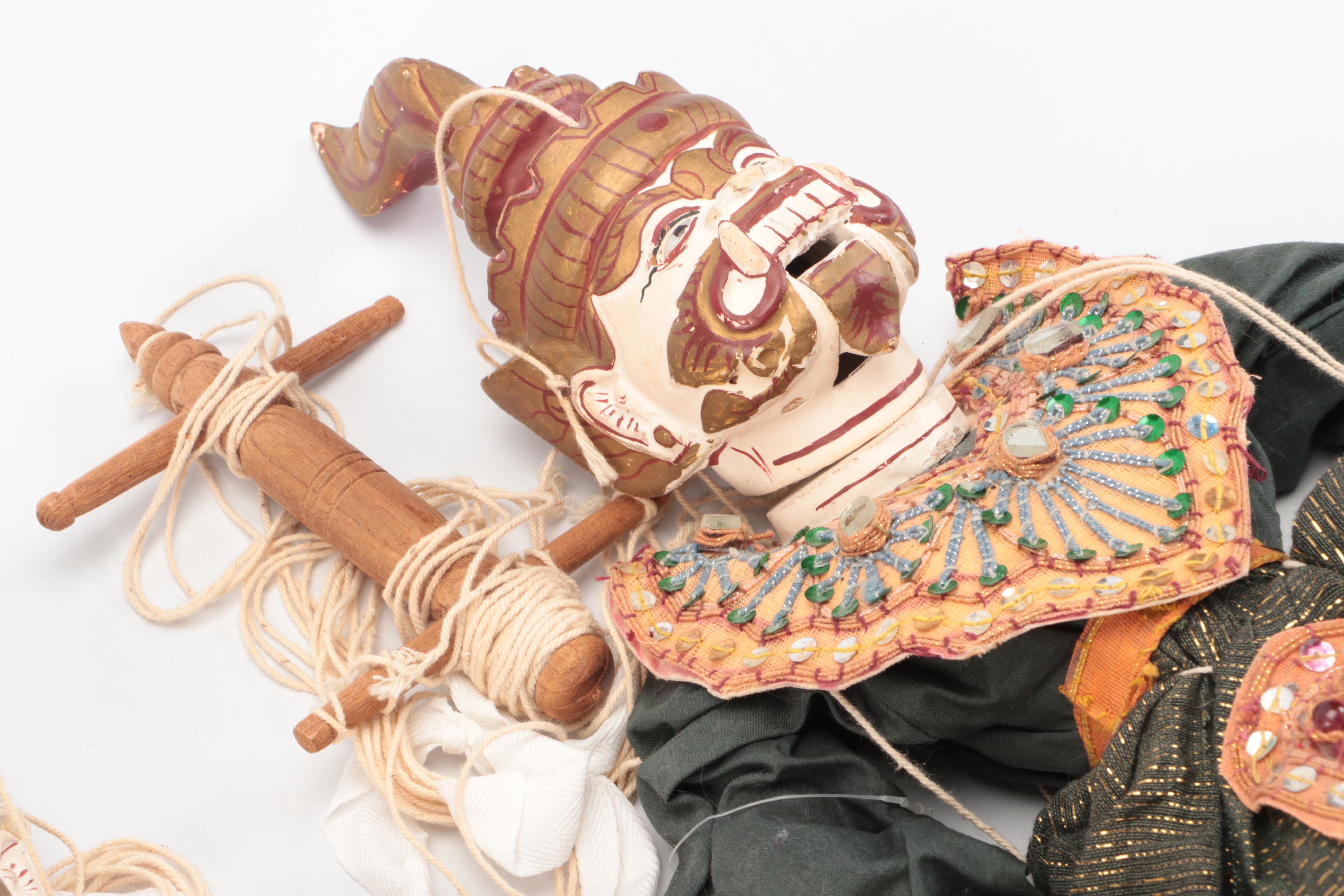 Southeast Asian Carved Wood Marionettes