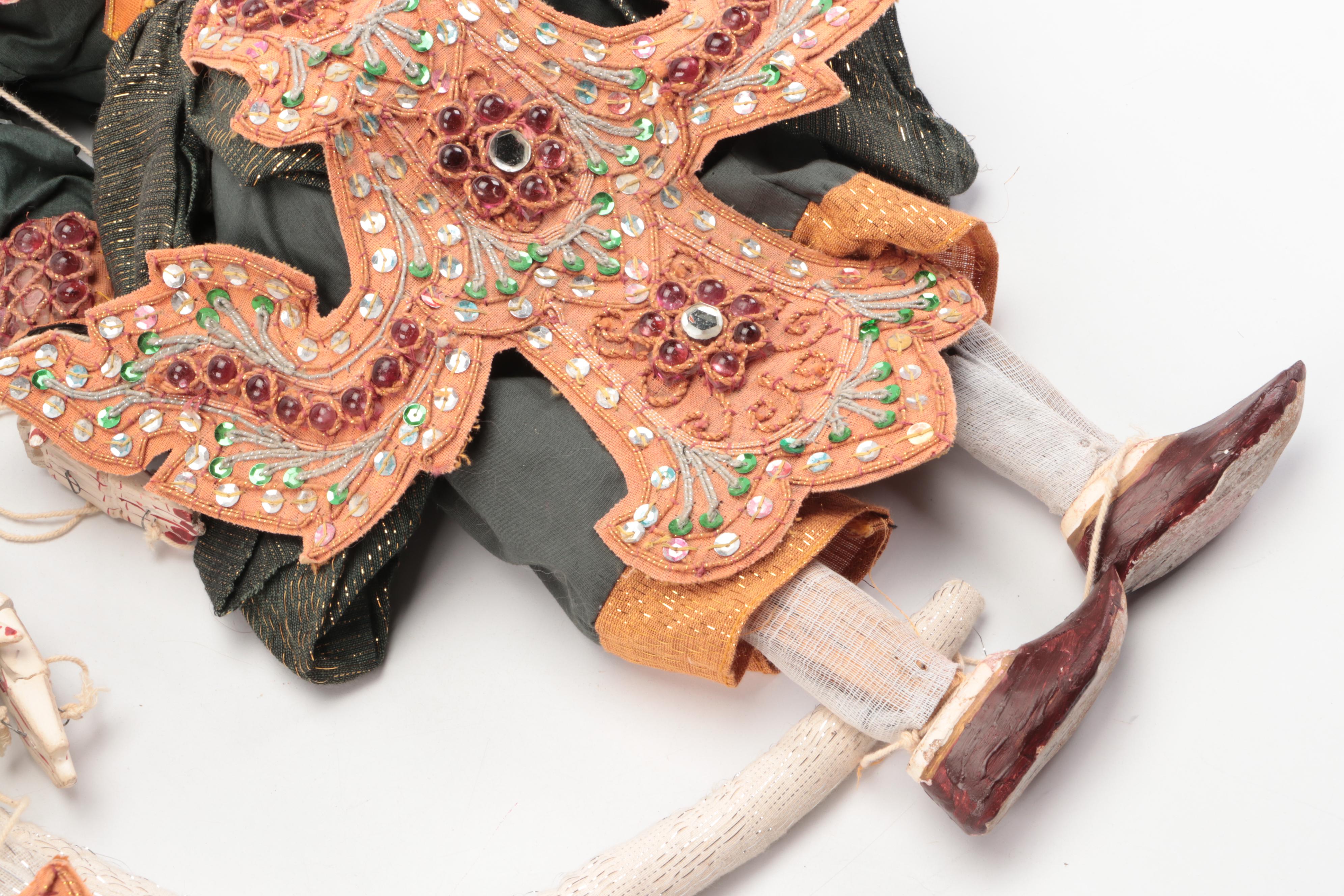 Southeast Asian Carved Wood Marionettes