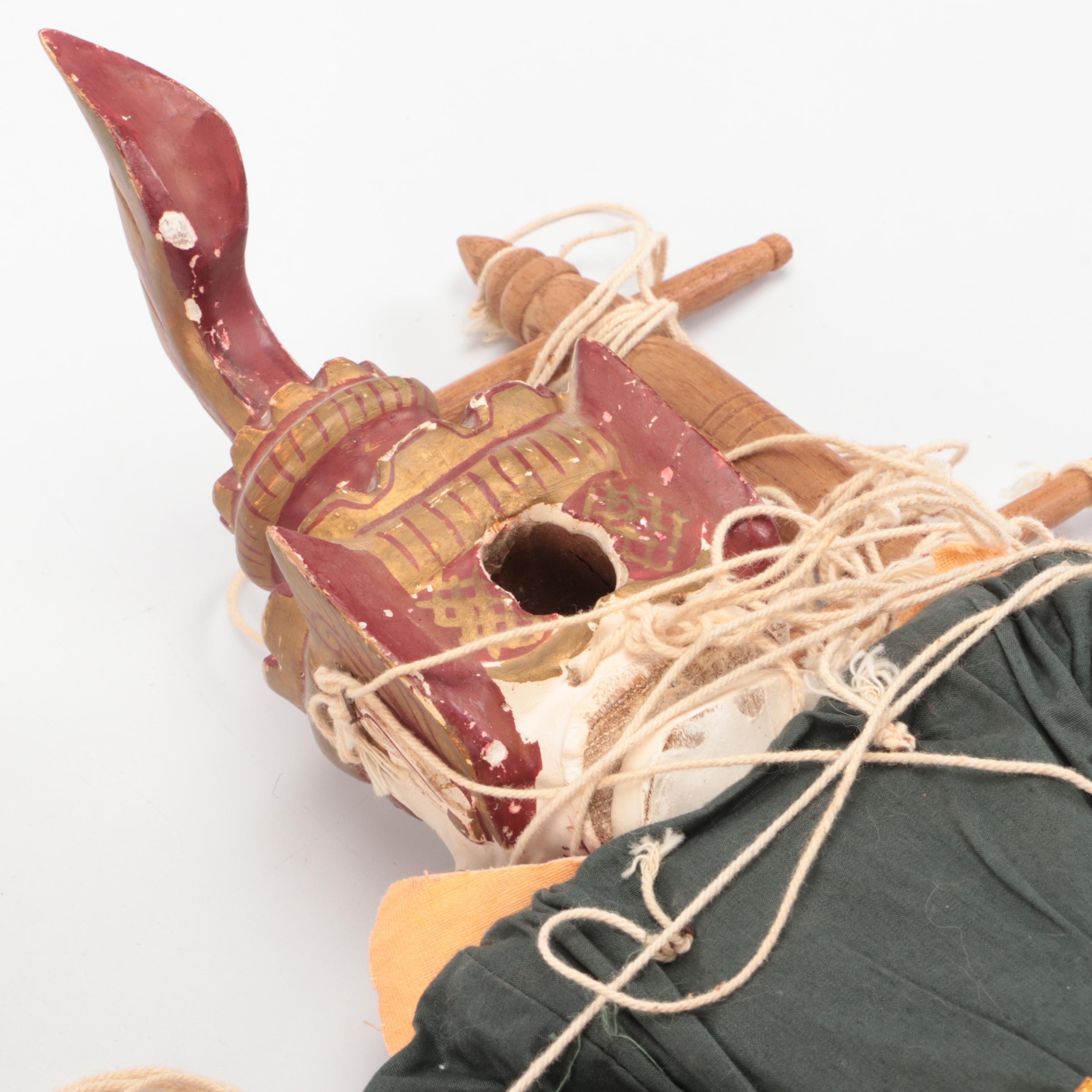 Southeast Asian Carved Wood Marionettes