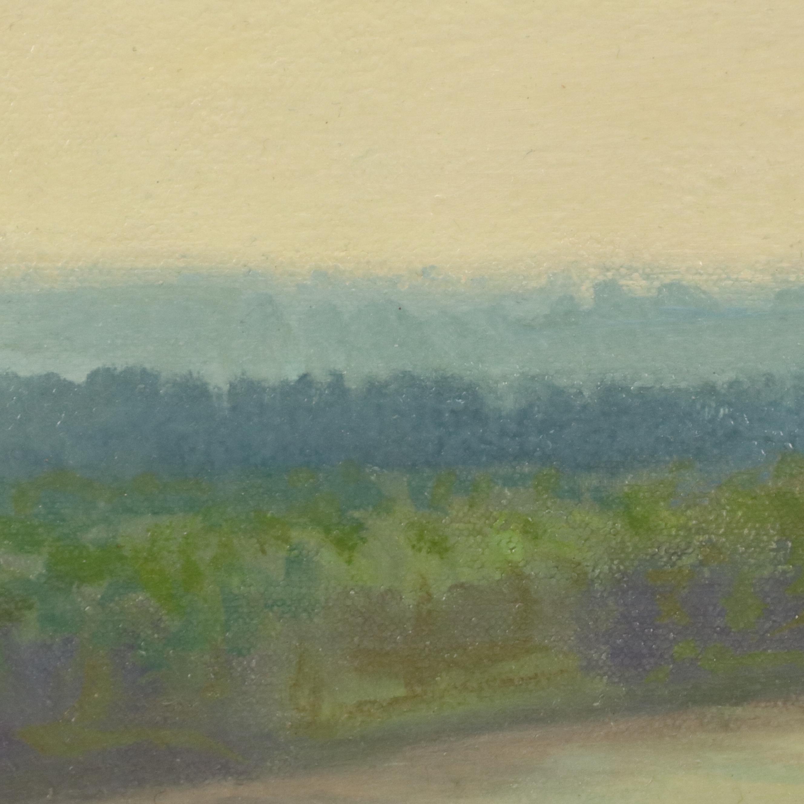 River Landscape Oil Painting, Early 20th Century