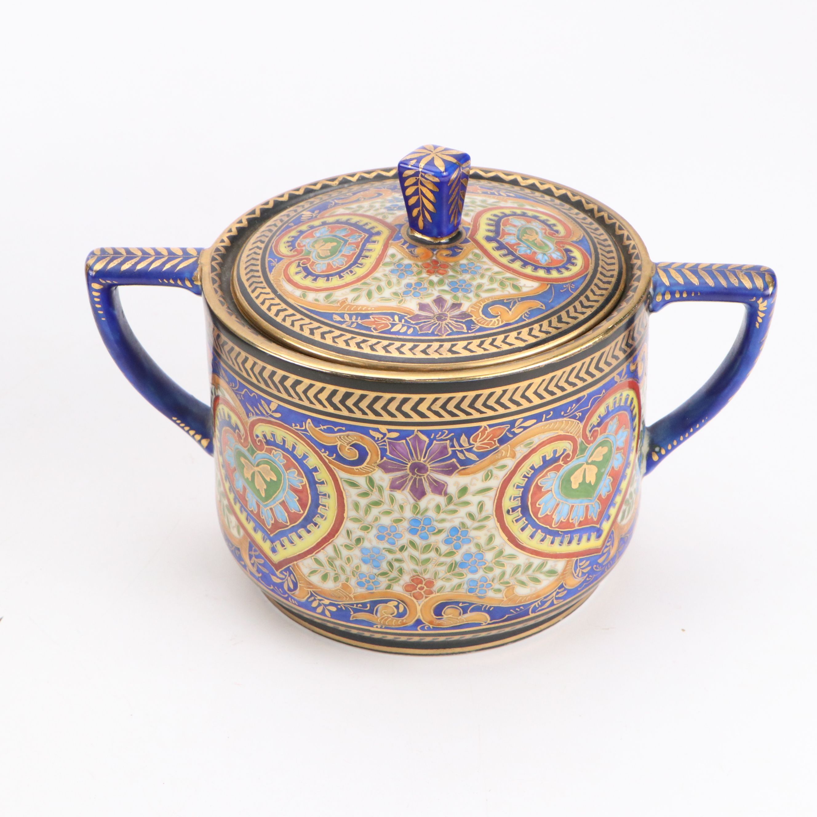 Griffon Freres Italian Porcelain Paisley Pattern Coffee Set