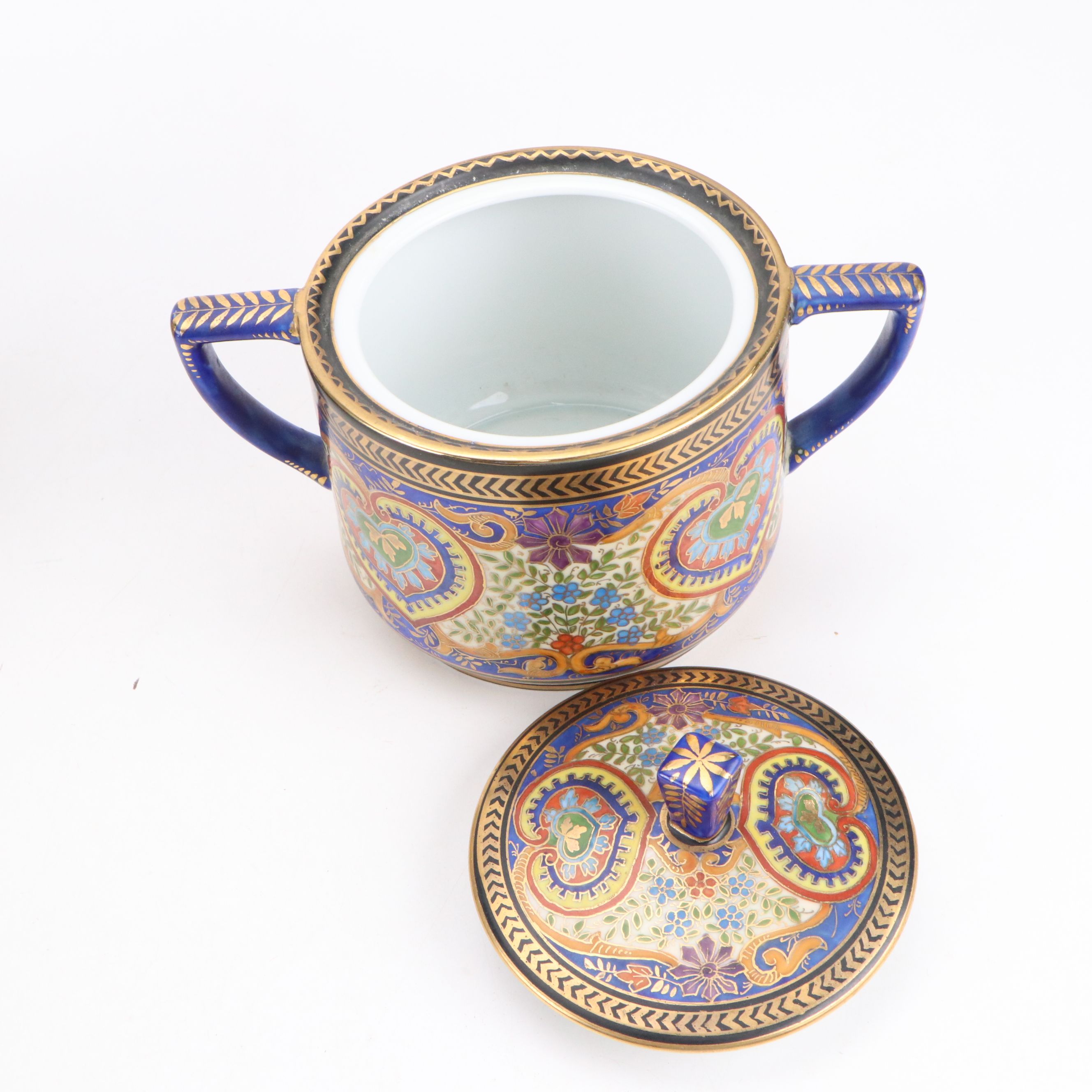 Griffon Freres Italian Porcelain Paisley Pattern Coffee Set