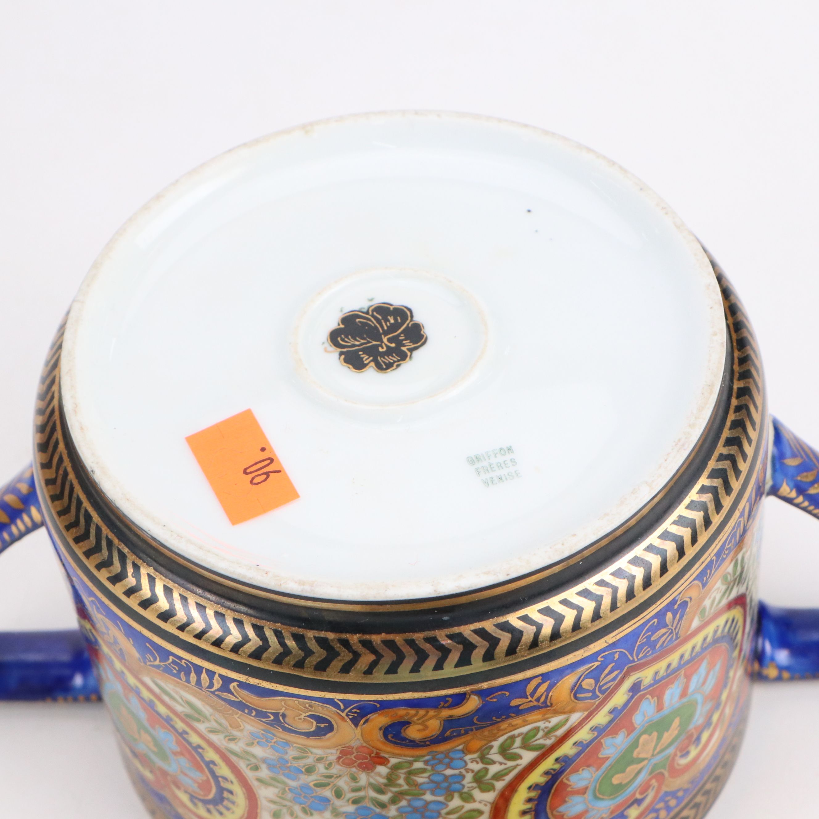 Griffon Freres Italian Porcelain Paisley Pattern Coffee Set