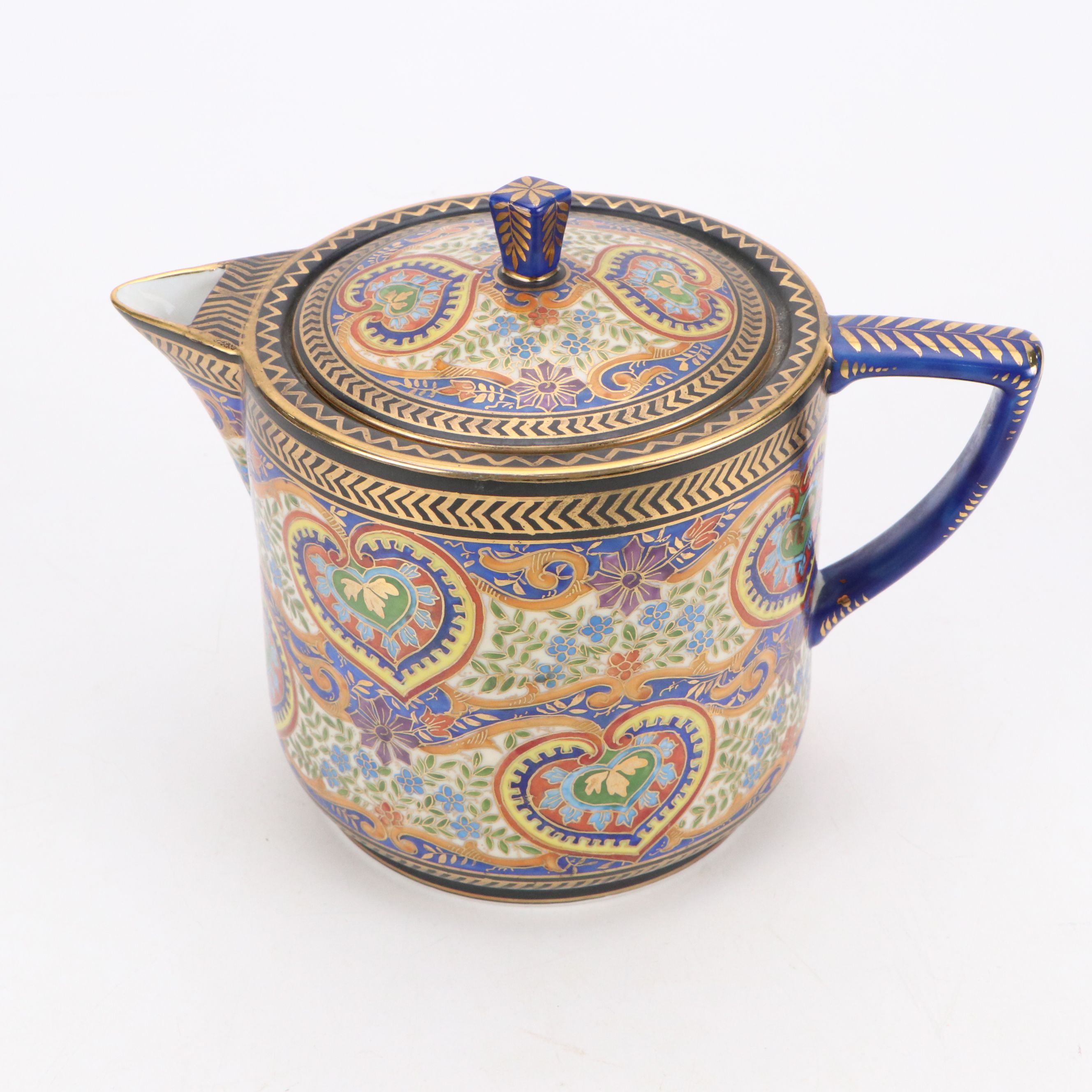 Griffon Freres Italian Porcelain Paisley Pattern Coffee Set