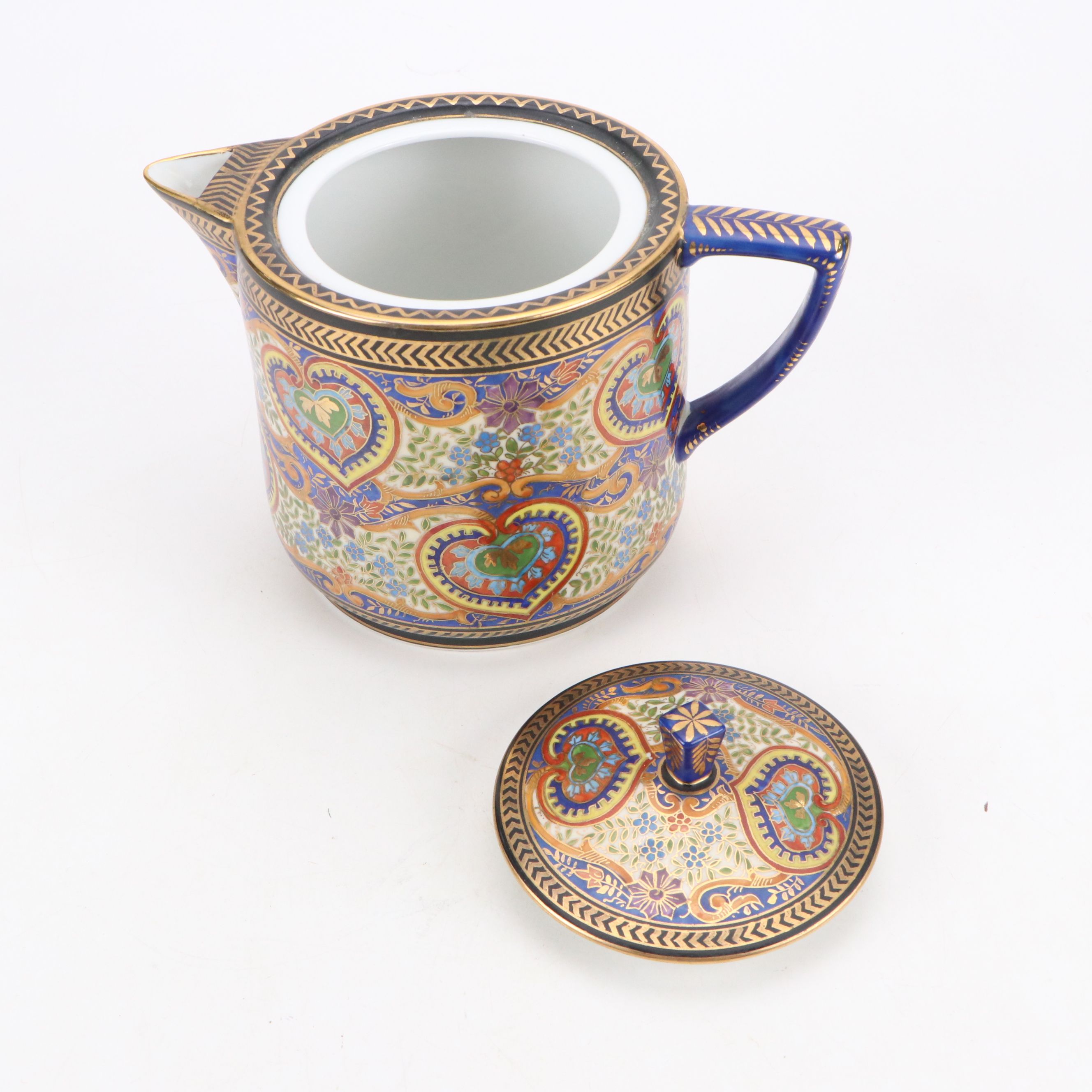 Griffon Freres Italian Porcelain Paisley Pattern Coffee Set