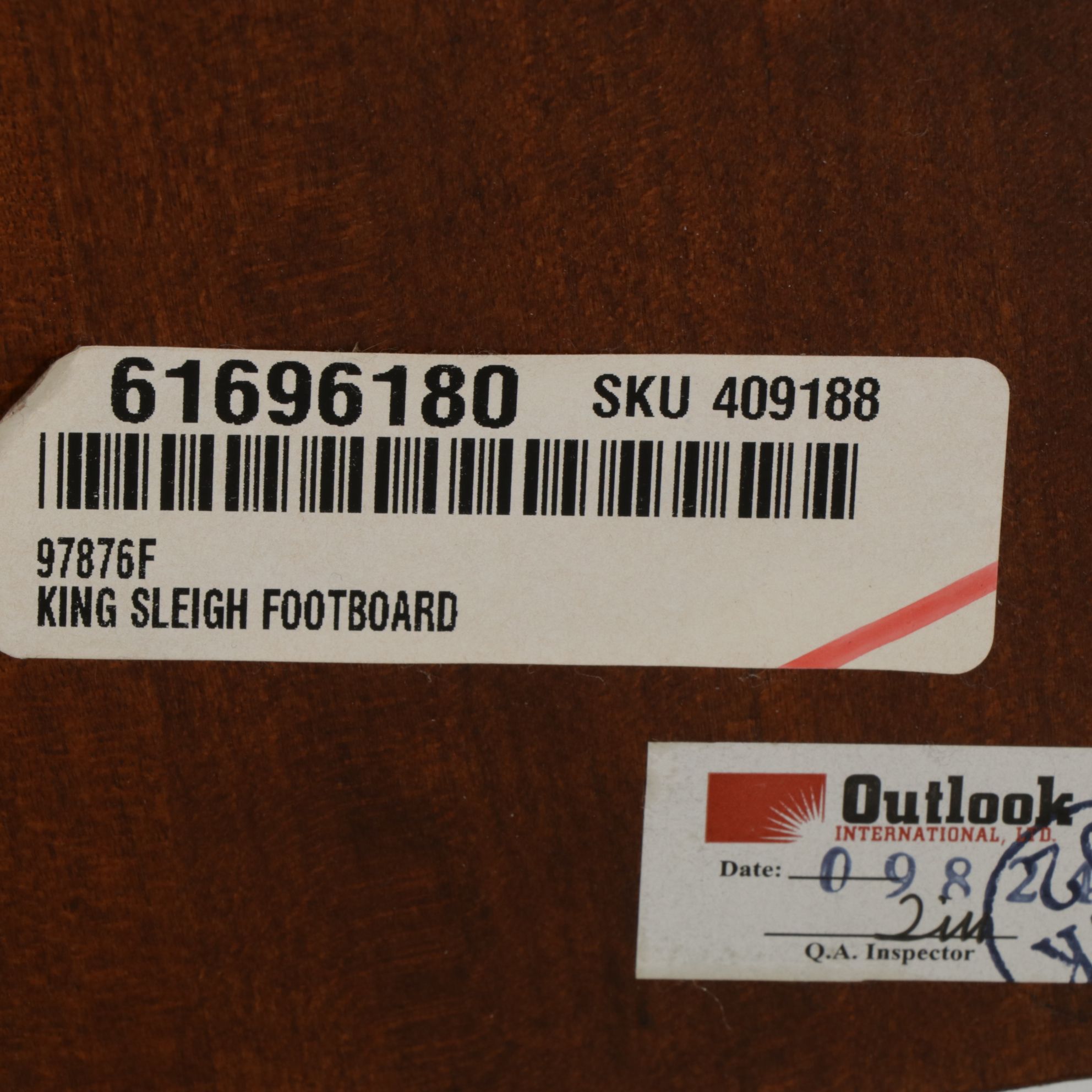 Outlook International Mahogany King Size Sleigh Bed Frame