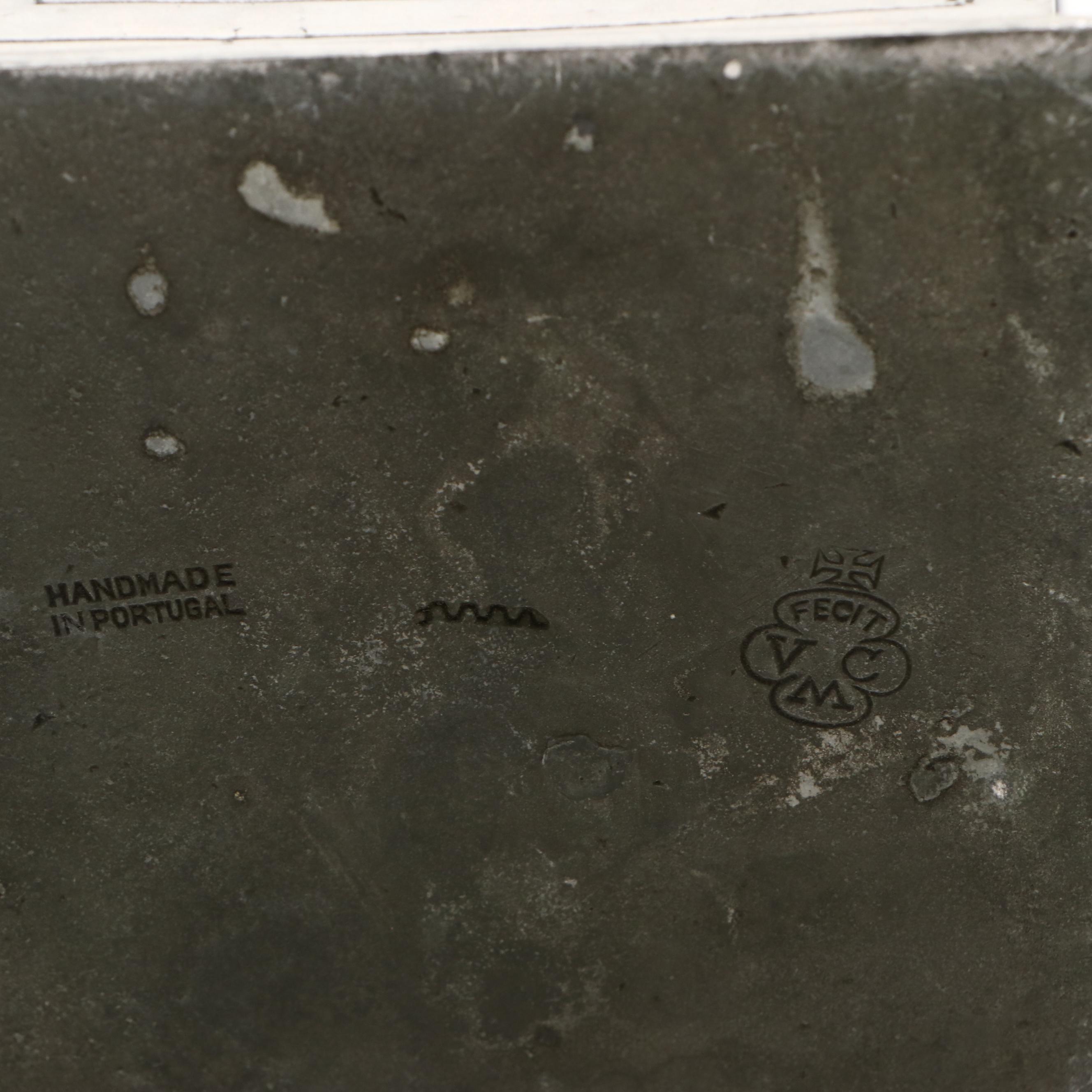 Portuguese Pewter Lantern Shaped Flask with Other Box