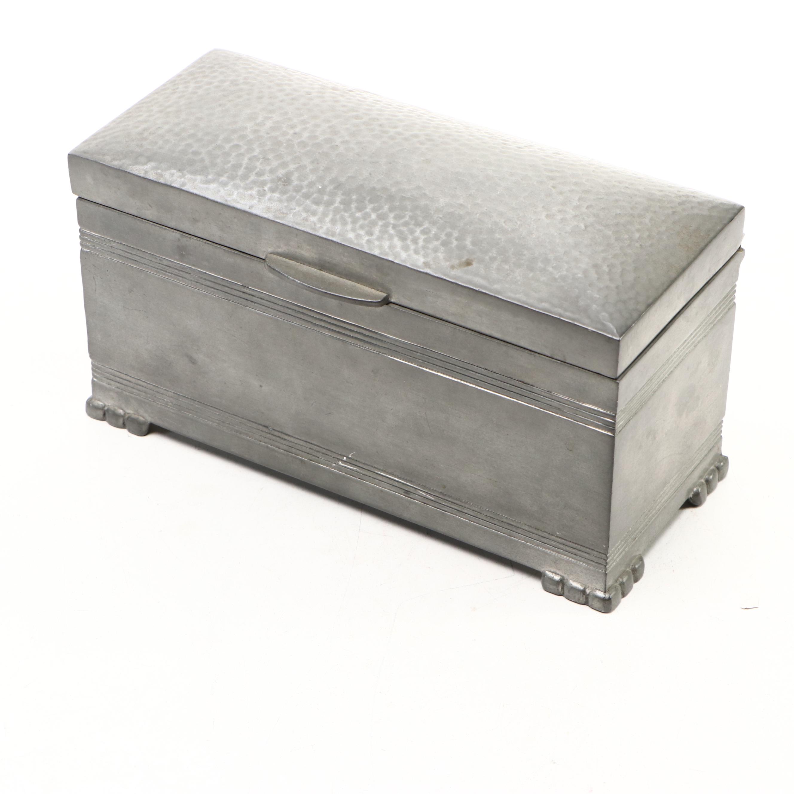 Portuguese Pewter Lantern Shaped Flask with Other Box