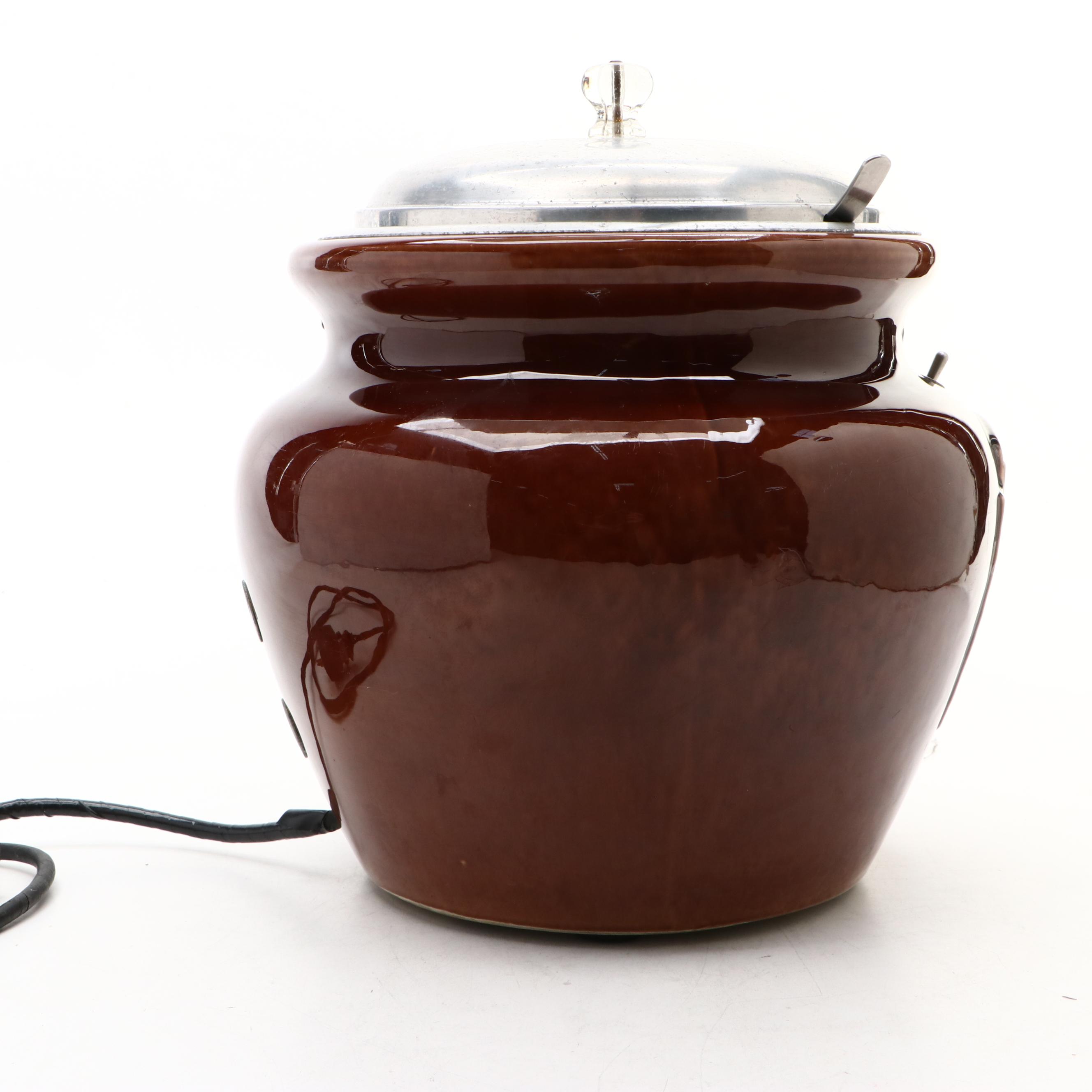 Vintage Heinz Ceramic and Metal Electric Baked Bean Pot, Mid to Late 20th C.