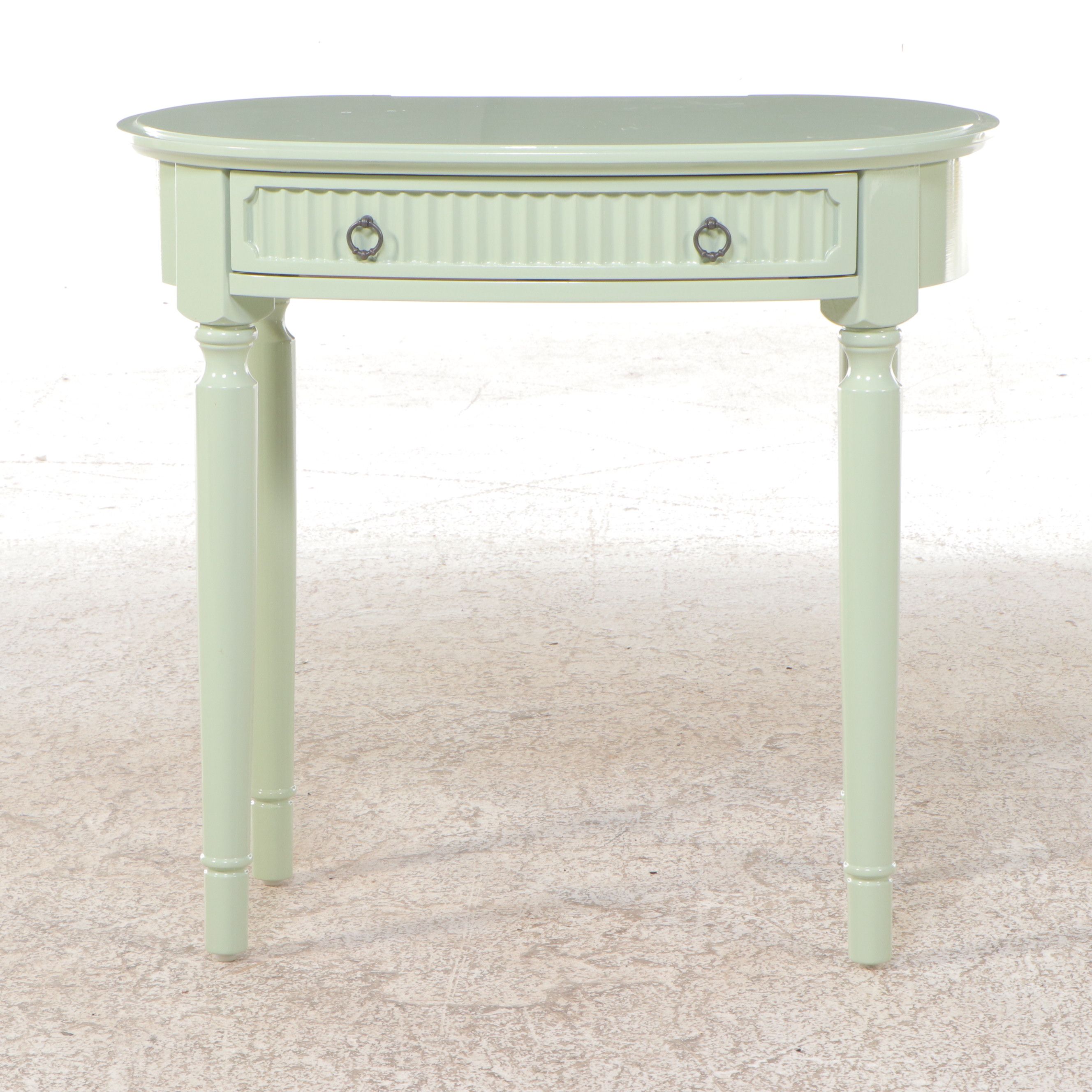 Traditional Style Mint Green Painted Vanity Table