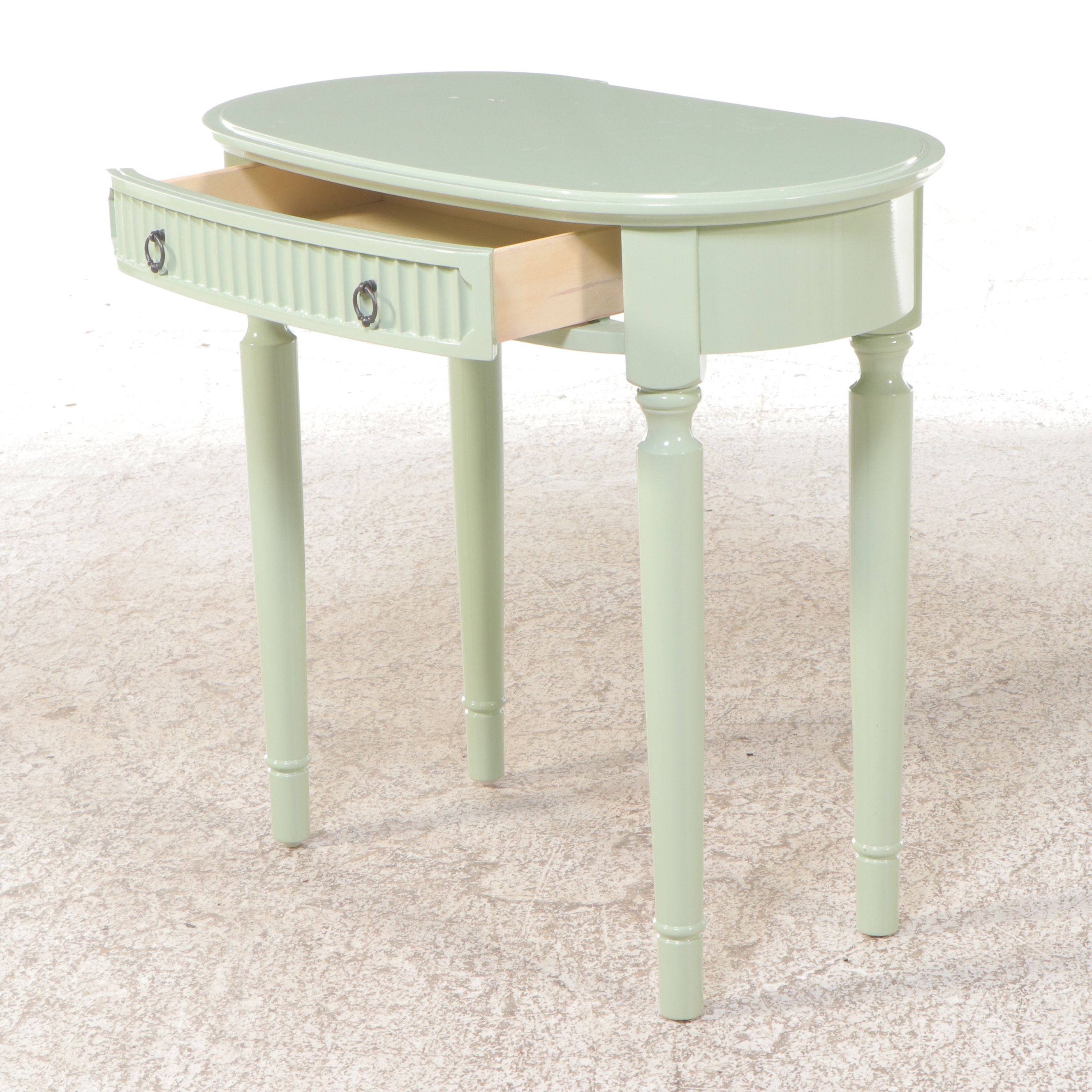 Traditional Style Mint Green Painted Vanity Table